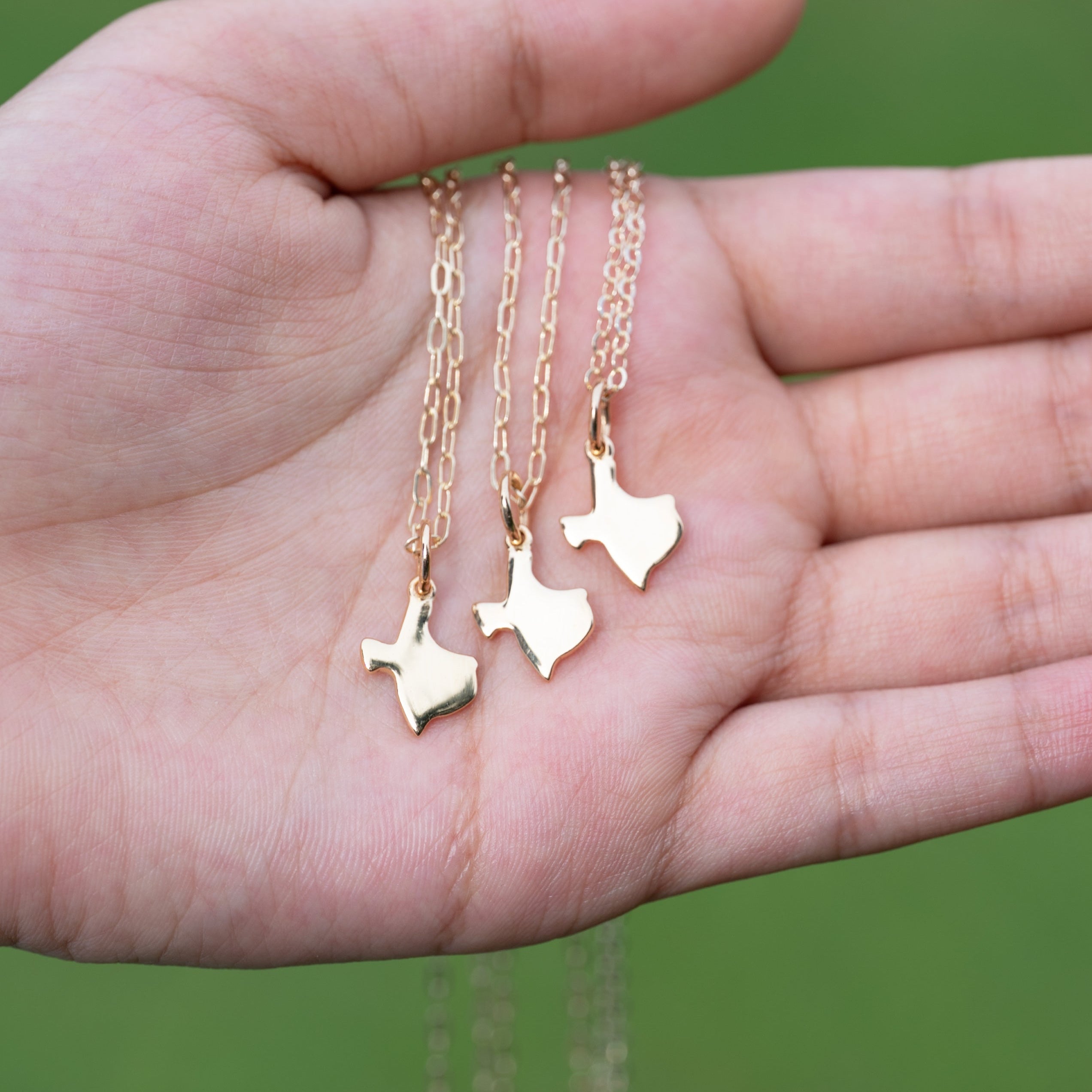 Texas State Charm Pendant, Texas Necklace Gold, Texas Gift for Texans, Houston Strong Necklace, Texas Strong Necklace