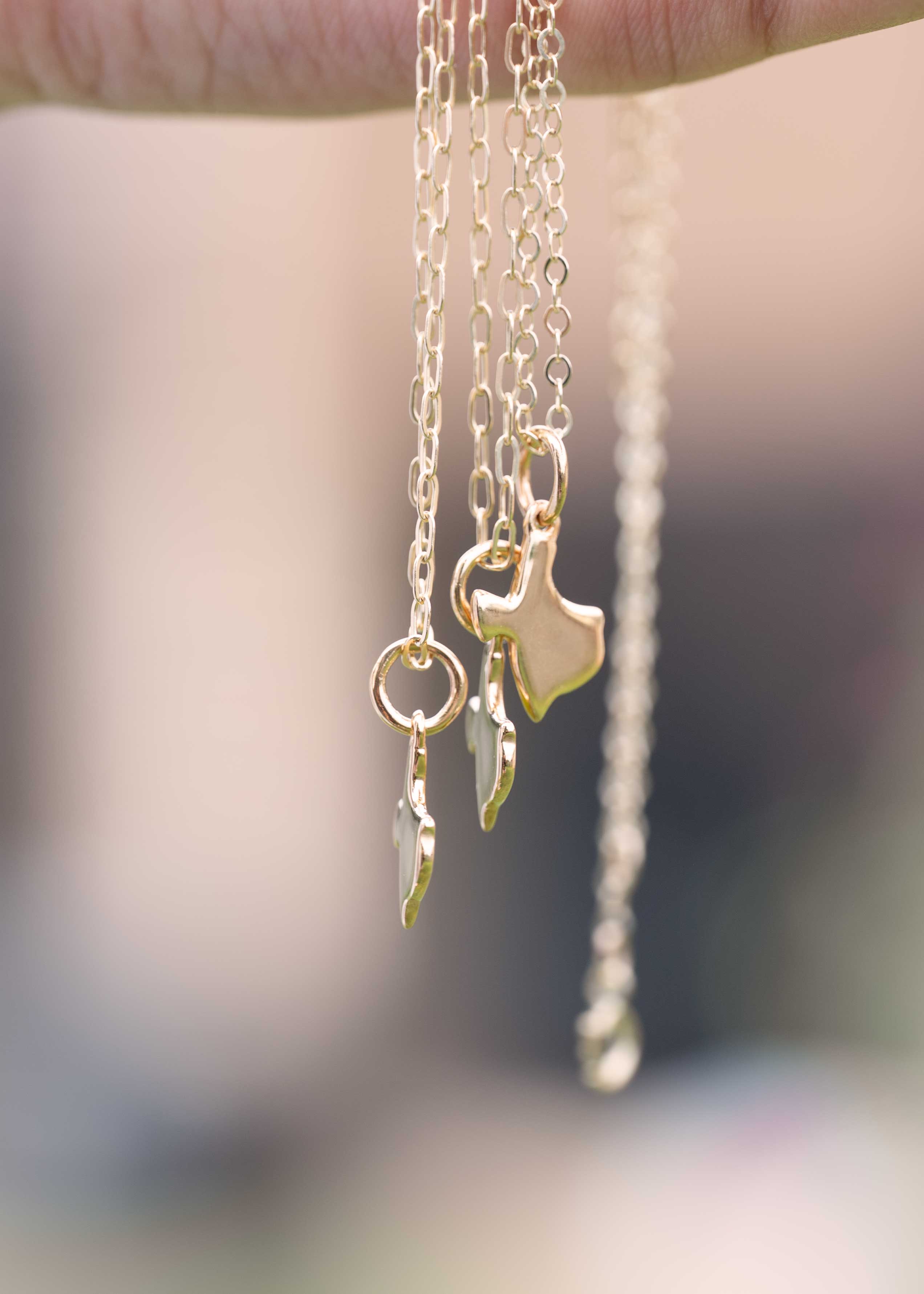 Texas State Charm Pendant, Texas Necklace Gold, Texas Gift for Texans, Houston Strong Necklace, Texas Strong Necklace