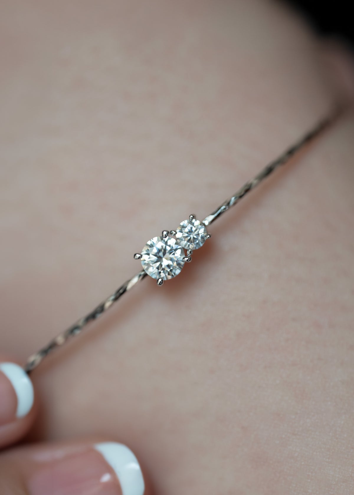 Toi Et Moi Silver Moissanite-Bracelet1