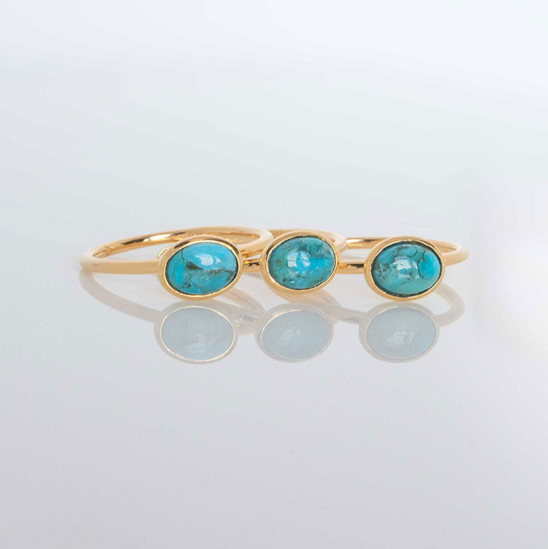Dainty Gold Turquoise Ring Buttercup ring Veatge