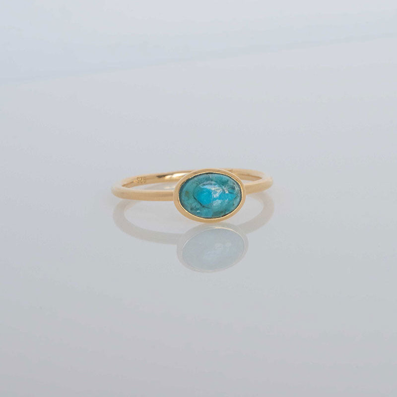 Dainty Gold Turquoise Ring Buttercup ring Veatge
