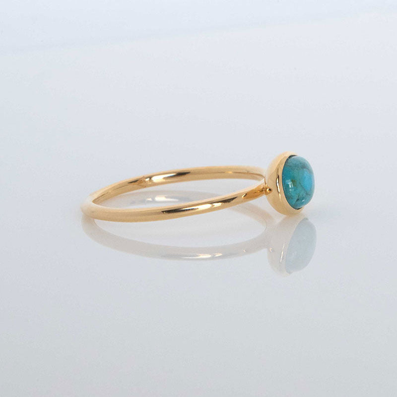 Dainty Gold Turquoise Ring Buttercup ring Veatge