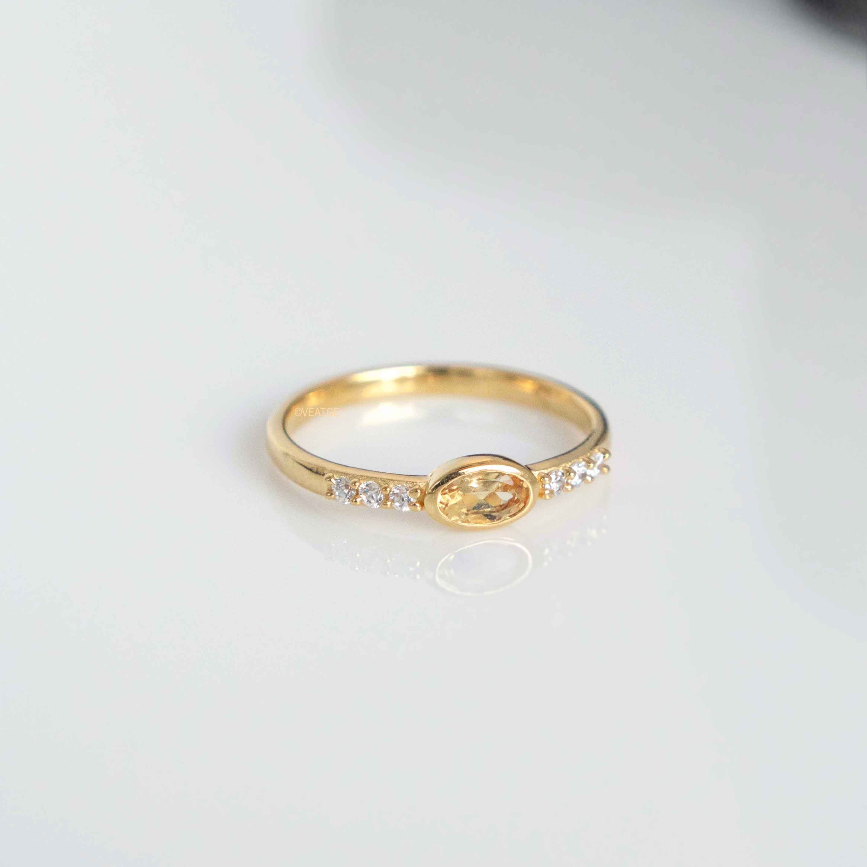 Citrine Birthstone stacking ring bands