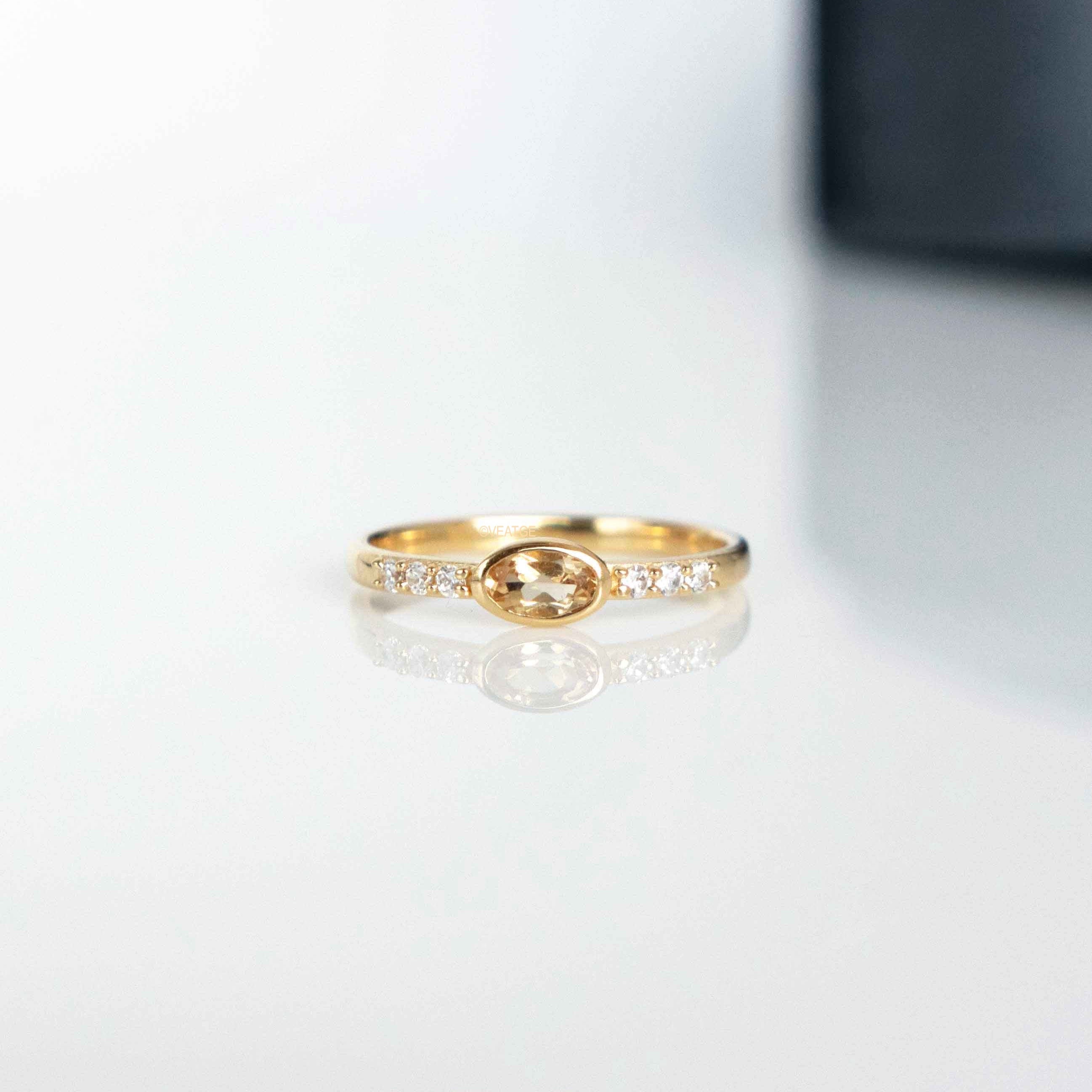 Citrine Birthstone stacking ring bands