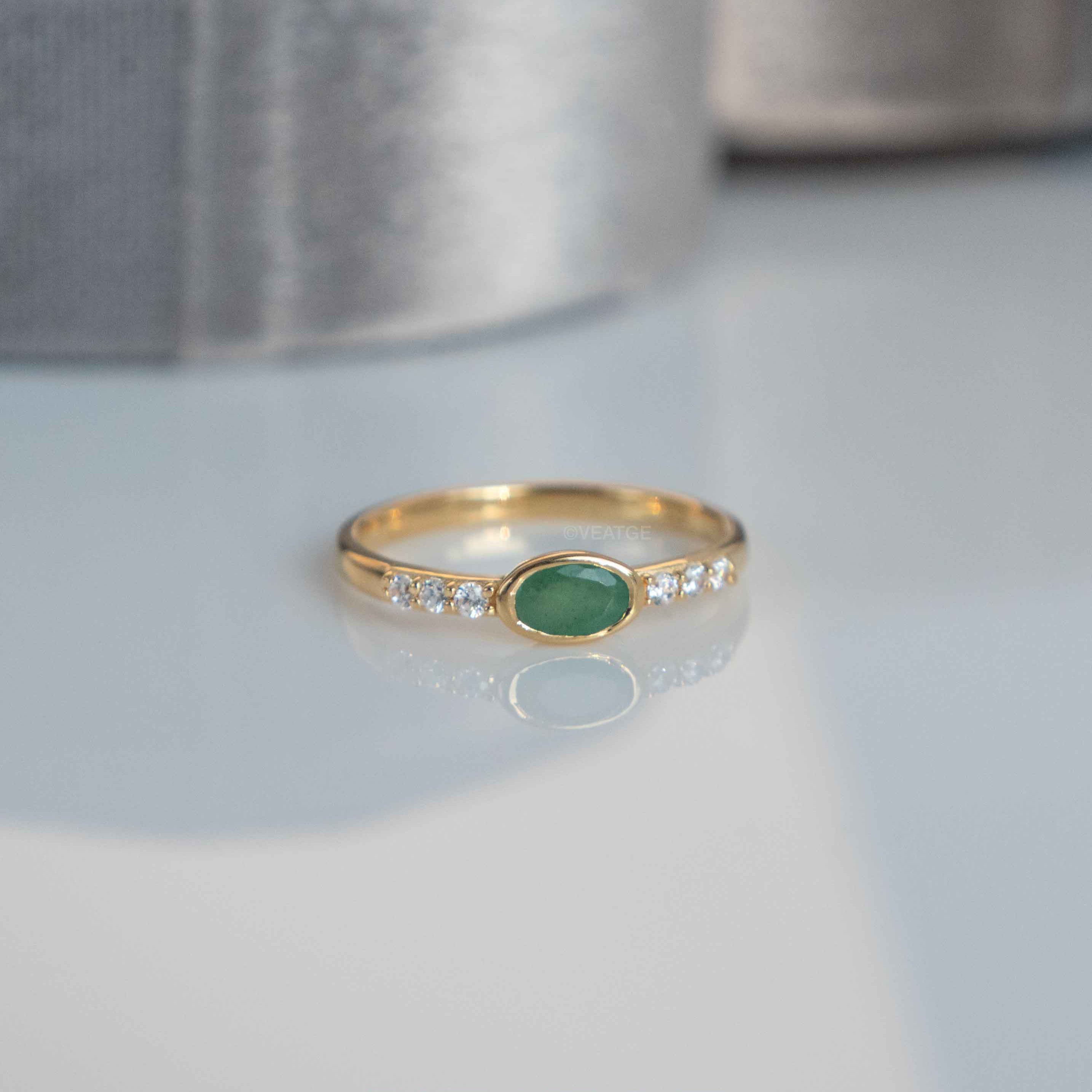 Emerald Stacking Band Ring
