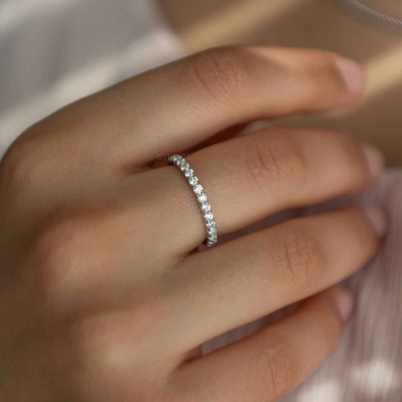 Full Eternity Band Diamond Ring, Simple Wedding Band, Dainty Stacking Ring, Micro pave ring, Promise Ring, Stackable Rings Gold