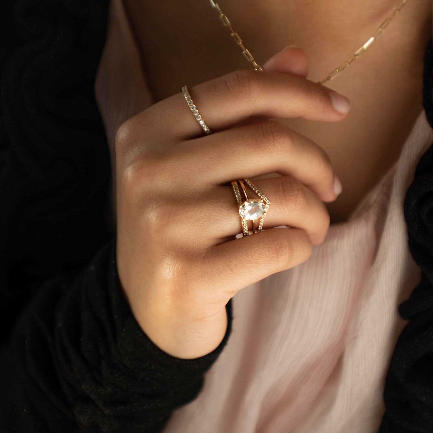 Open Wedding Band in Sterling Silver and Gold Vermeil, Gap Ring Stackable Adjustable Ring, Simple Gifts for Women, Christmas Gifts for Her