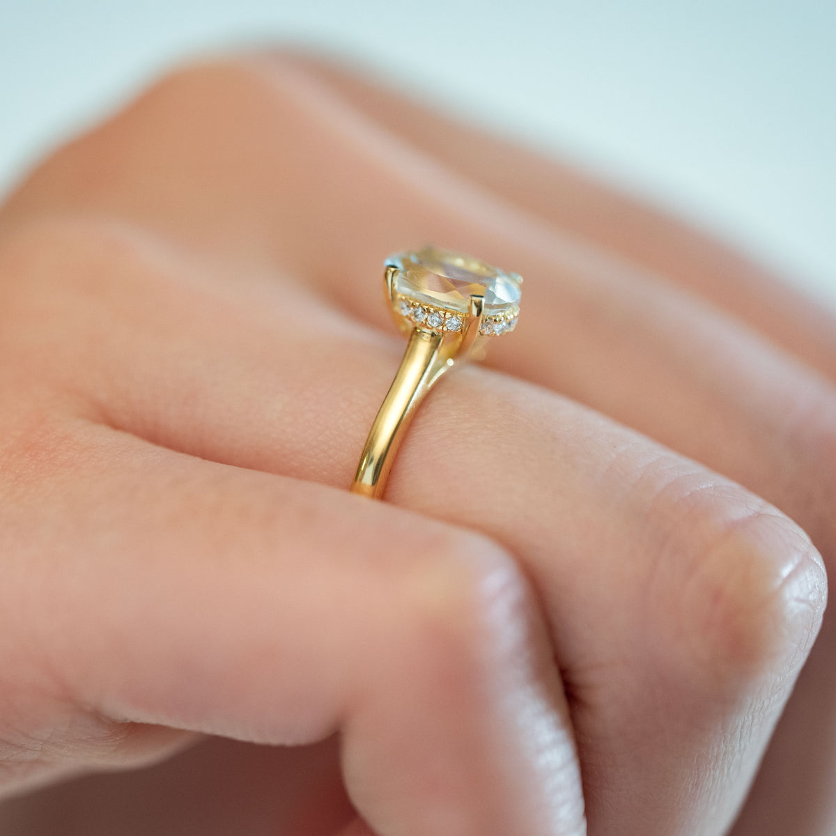 2ct White Topaz Ring With Hidden Halo
