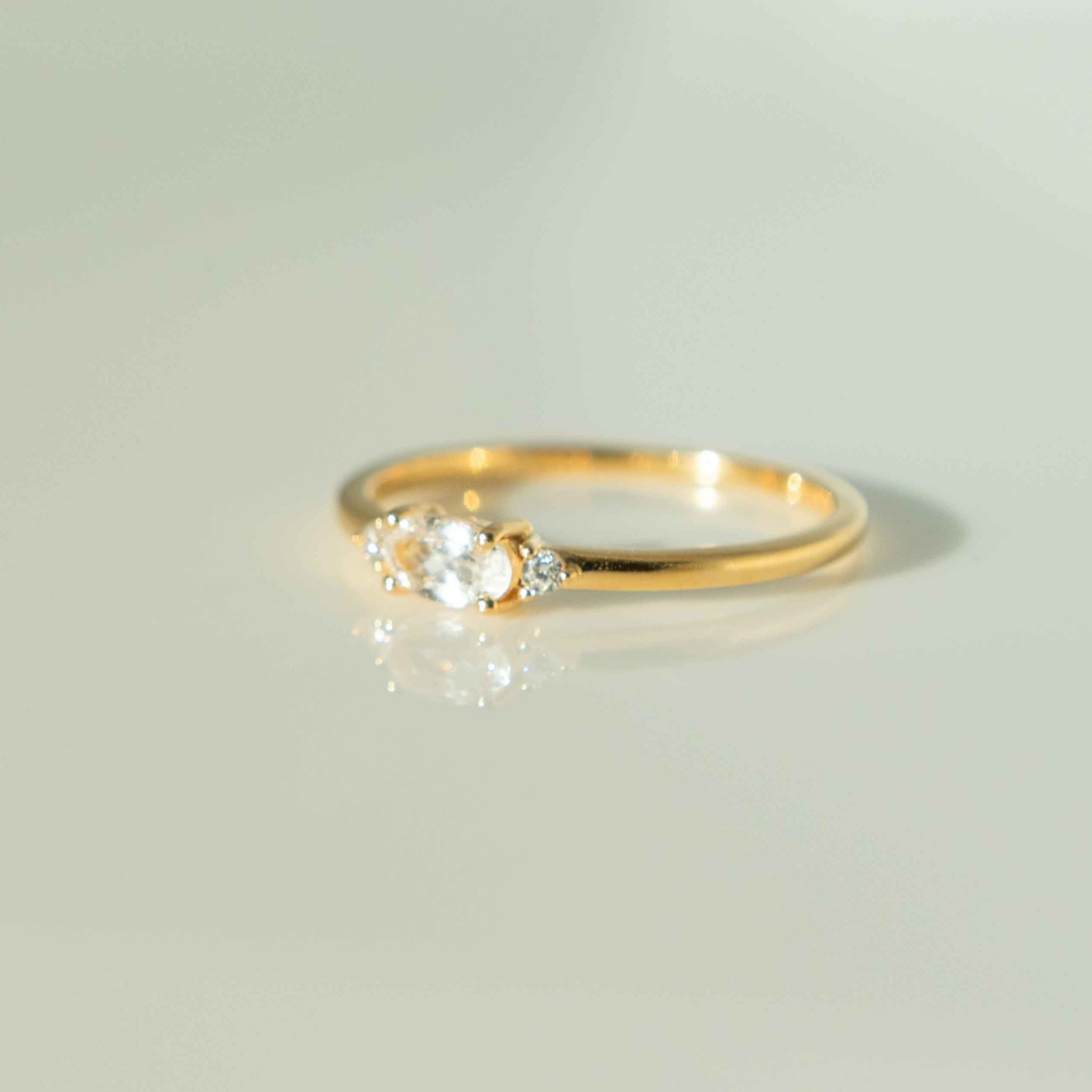 April Birthstone - White Topaz Stacking Ring