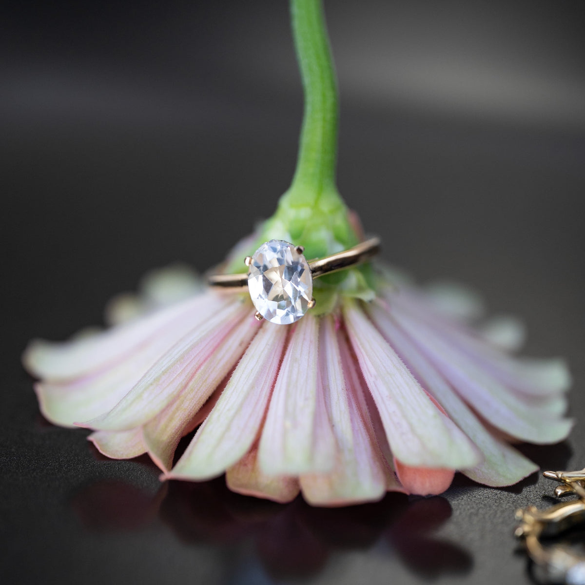 2ct White Topaz Ring With Hidden Halo