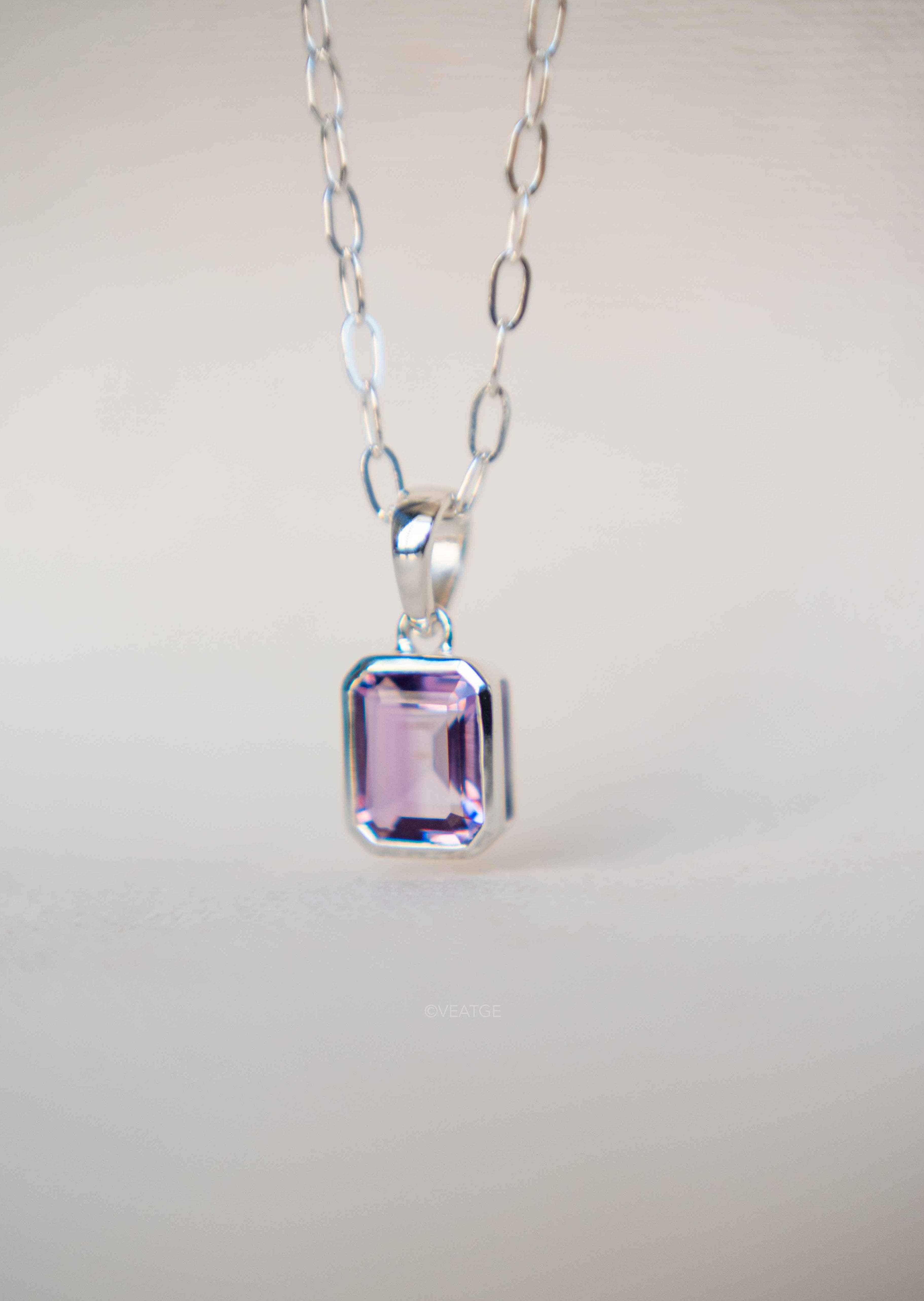 Octagon Amethyst Necklace