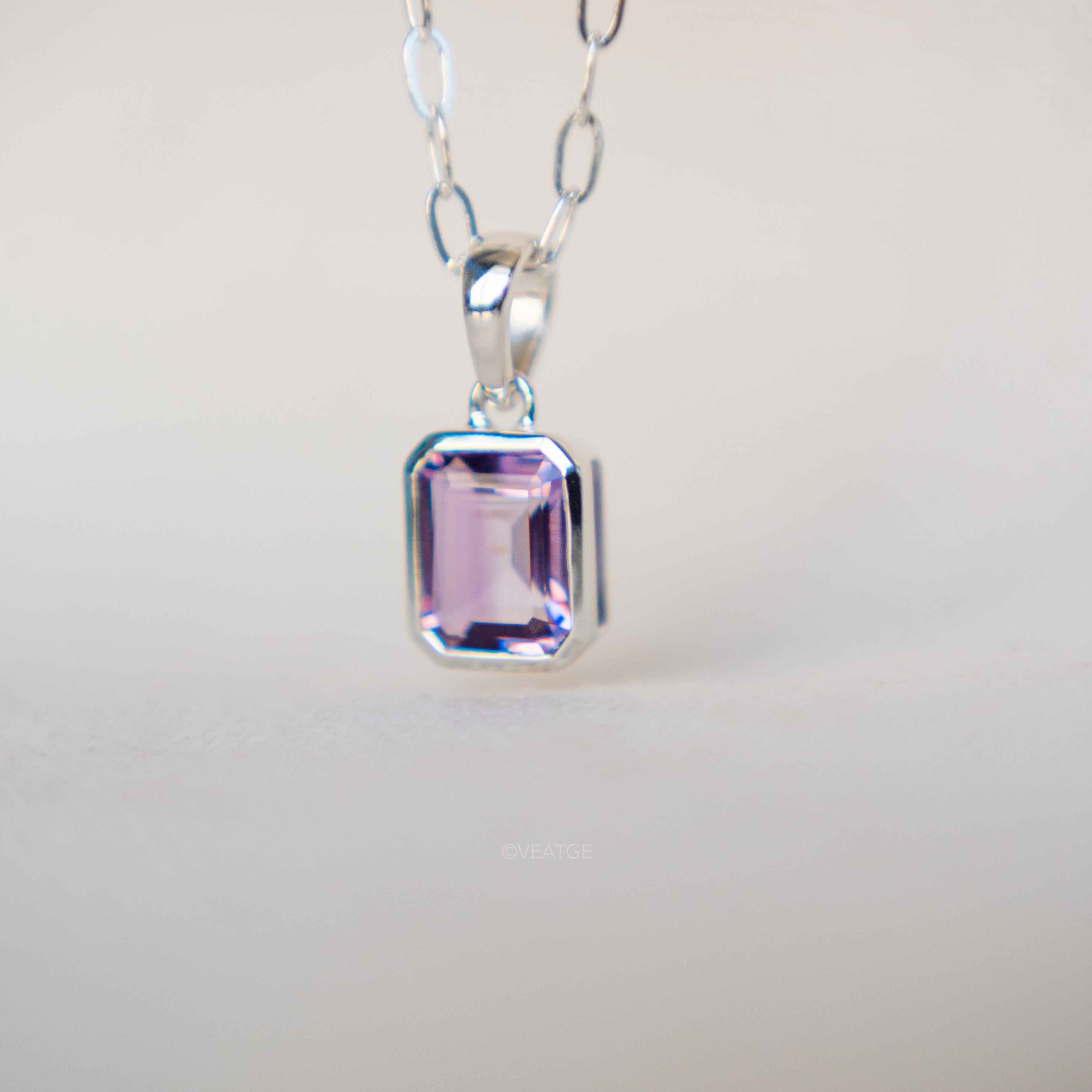 Octagon Amethyst Necklace