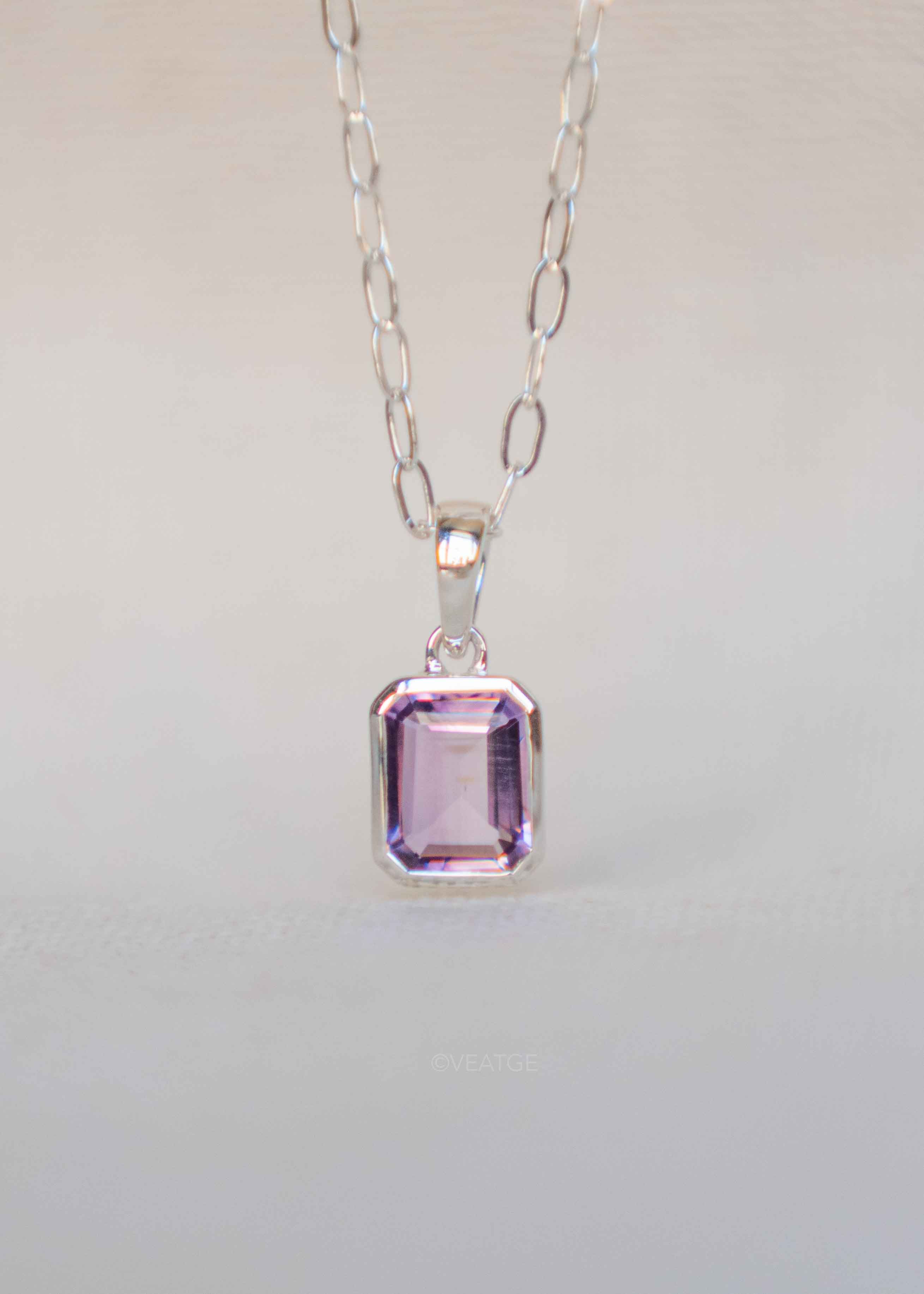 Octagon Amethyst Necklace