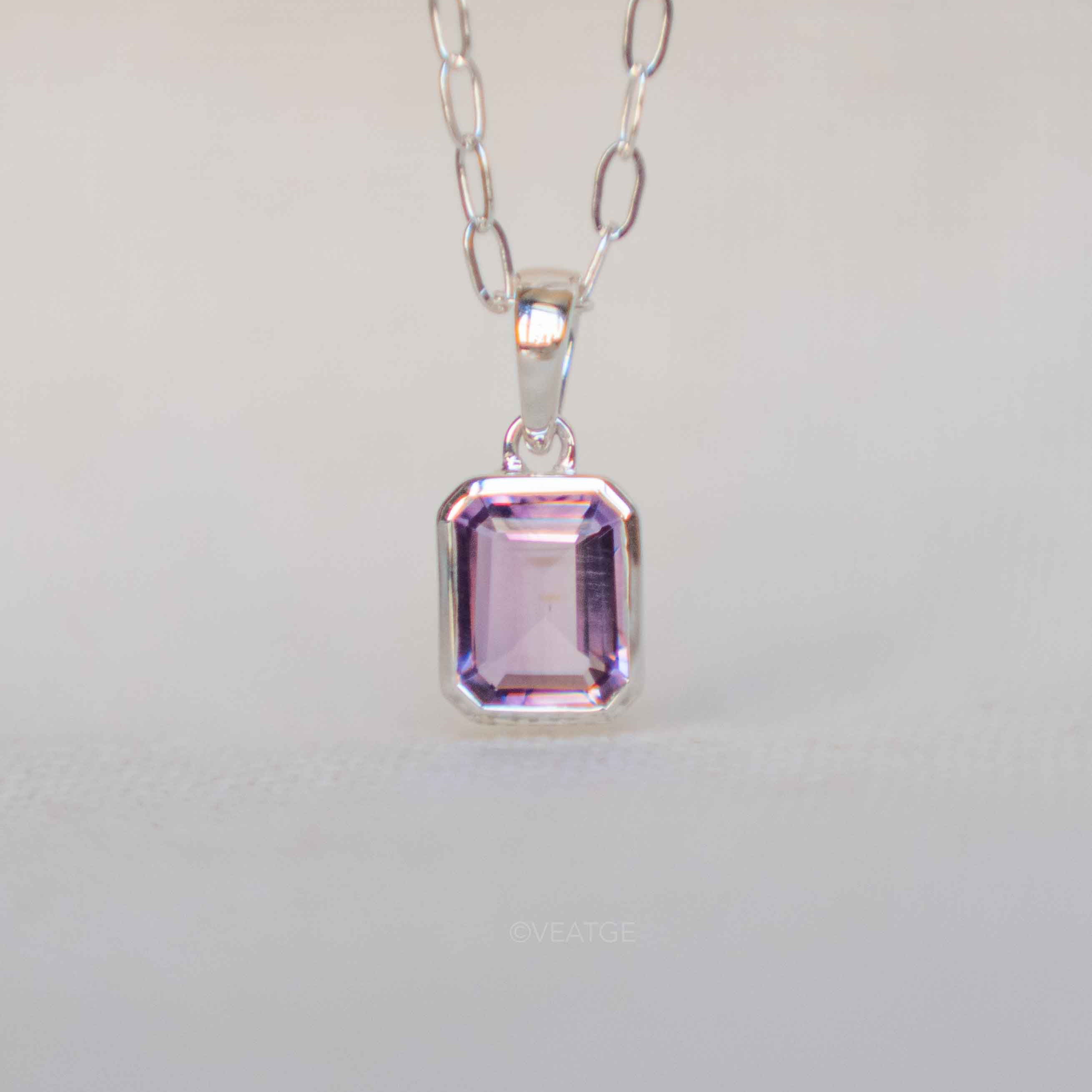 Octagon Amethyst Necklace