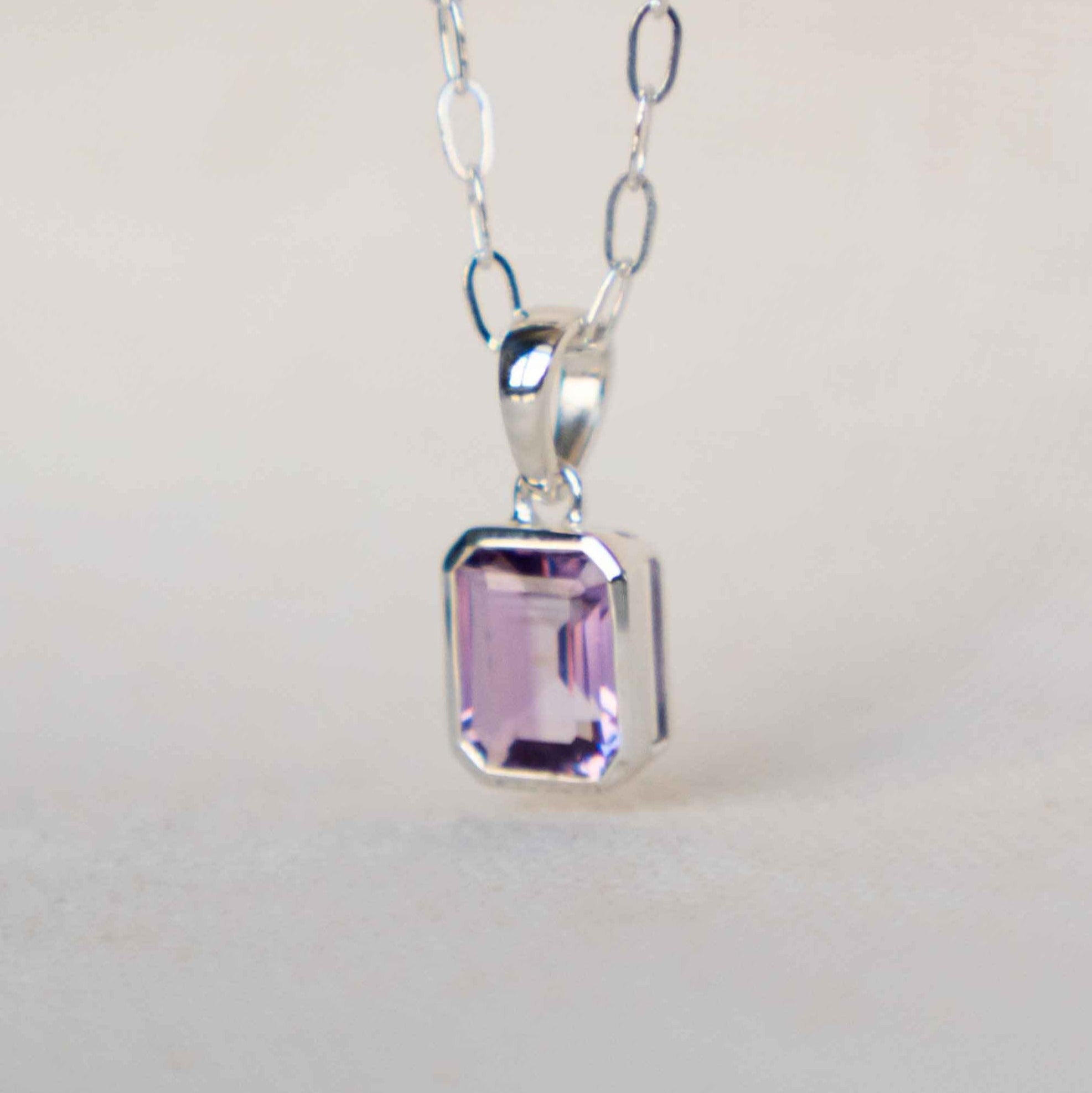 Octagon Amethyst Necklace