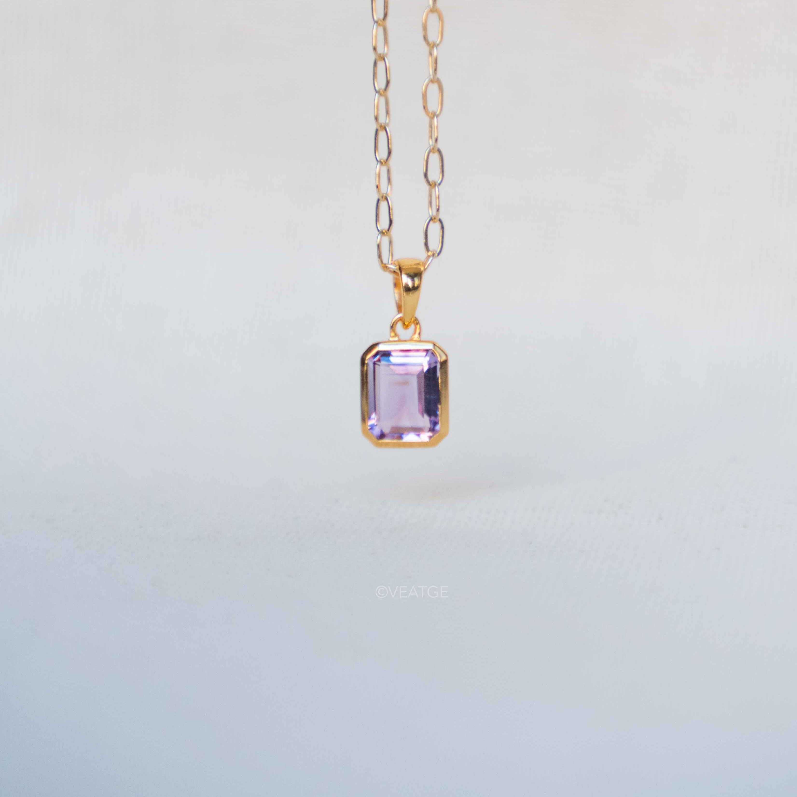 Octagon Amethyst Necklace