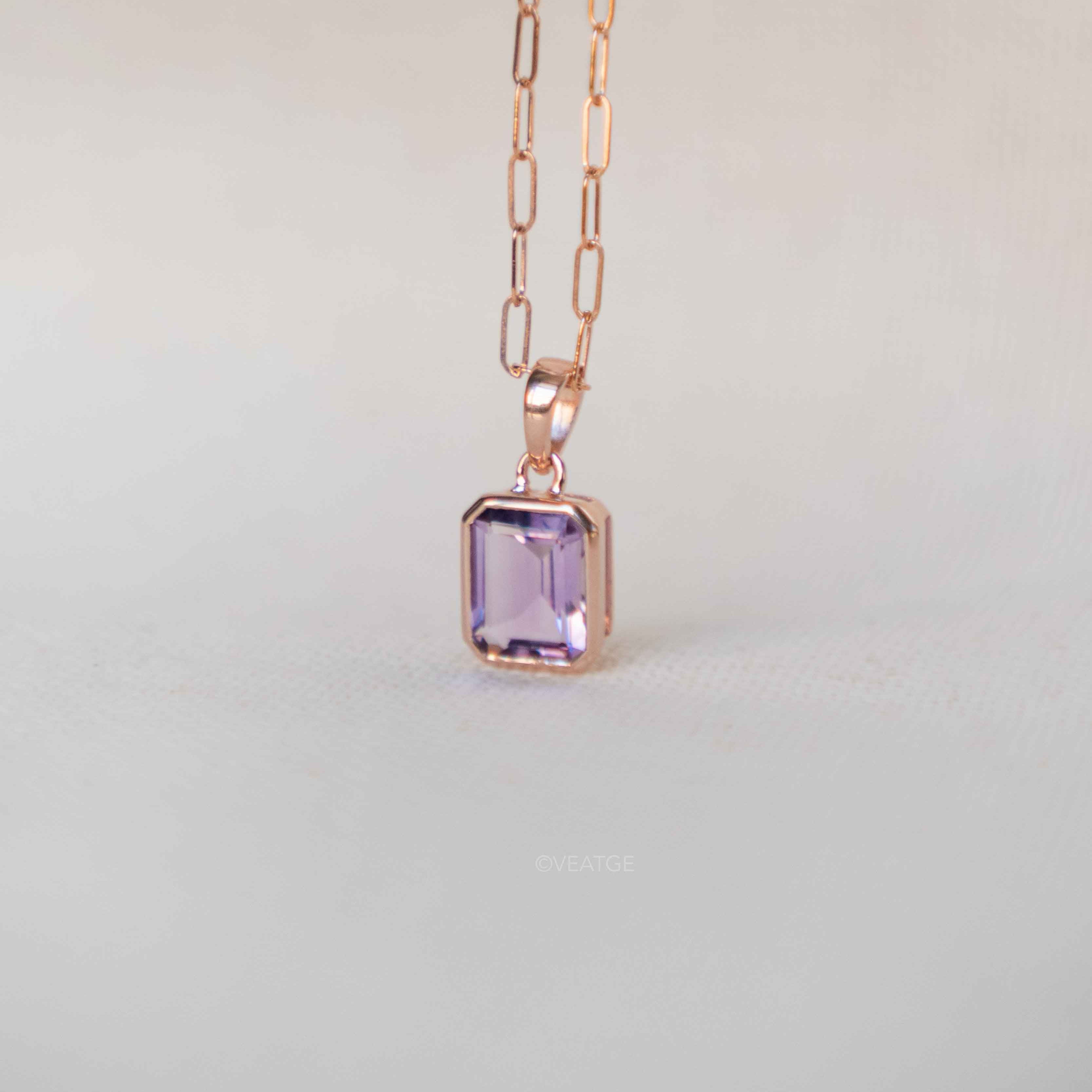 Octagon Amethyst Necklace