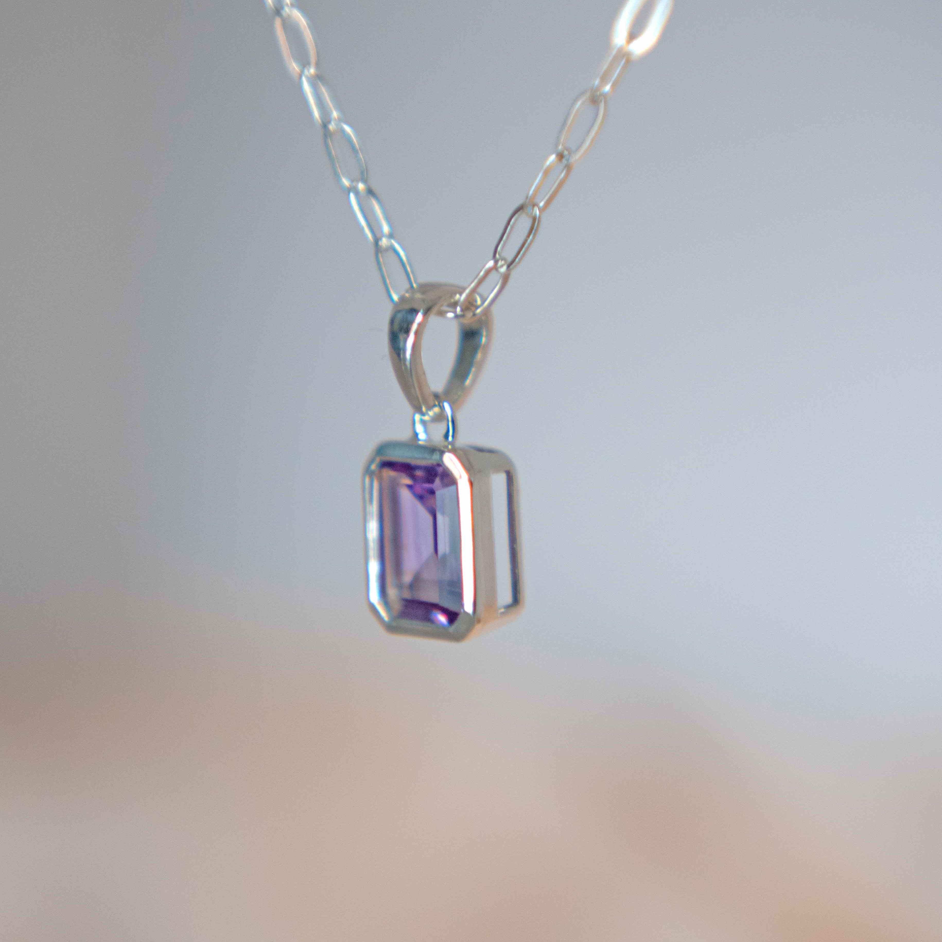 Octagon Amethyst Necklace