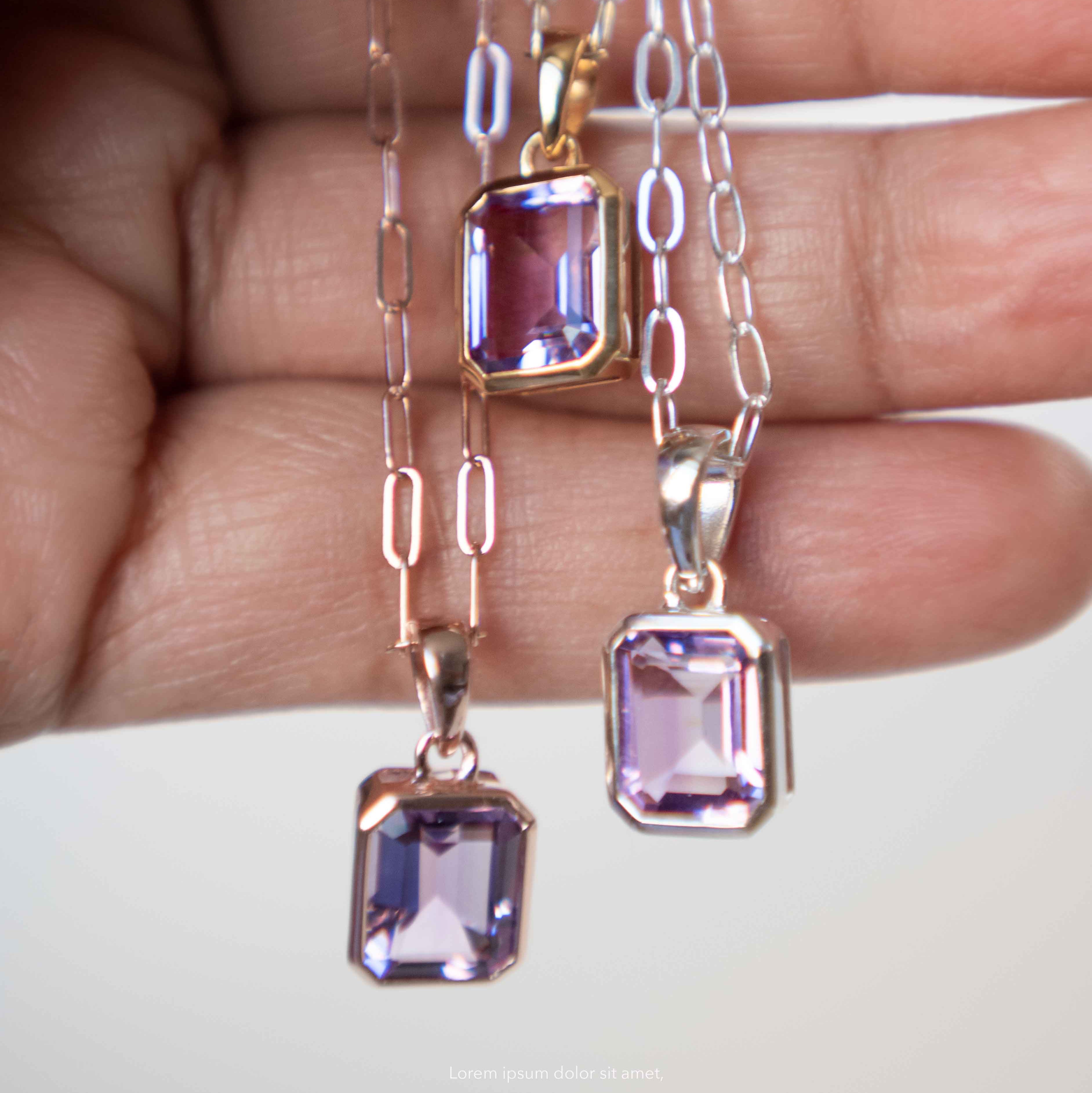 Octagon Amethyst Necklace