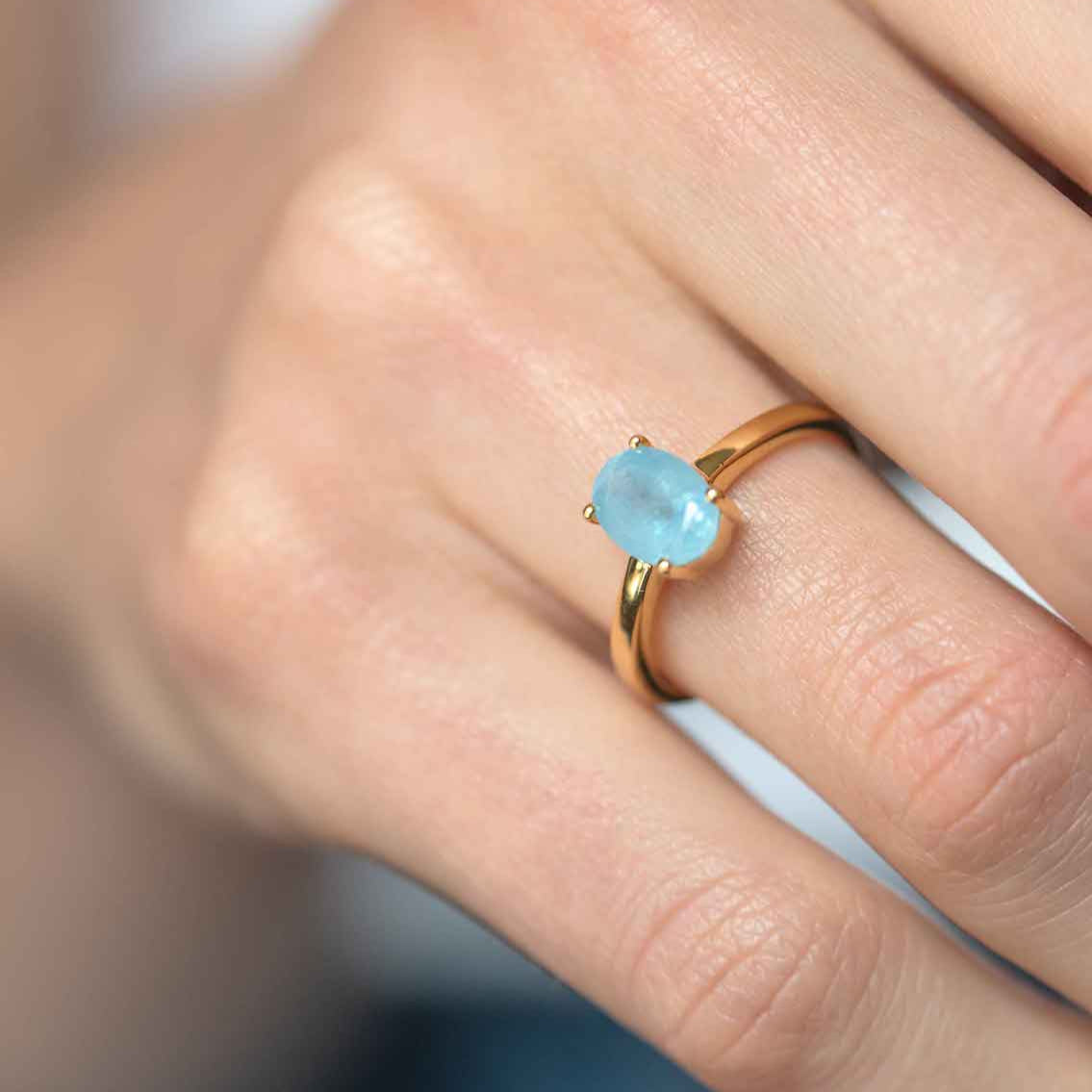 Aquamarine Gold ring