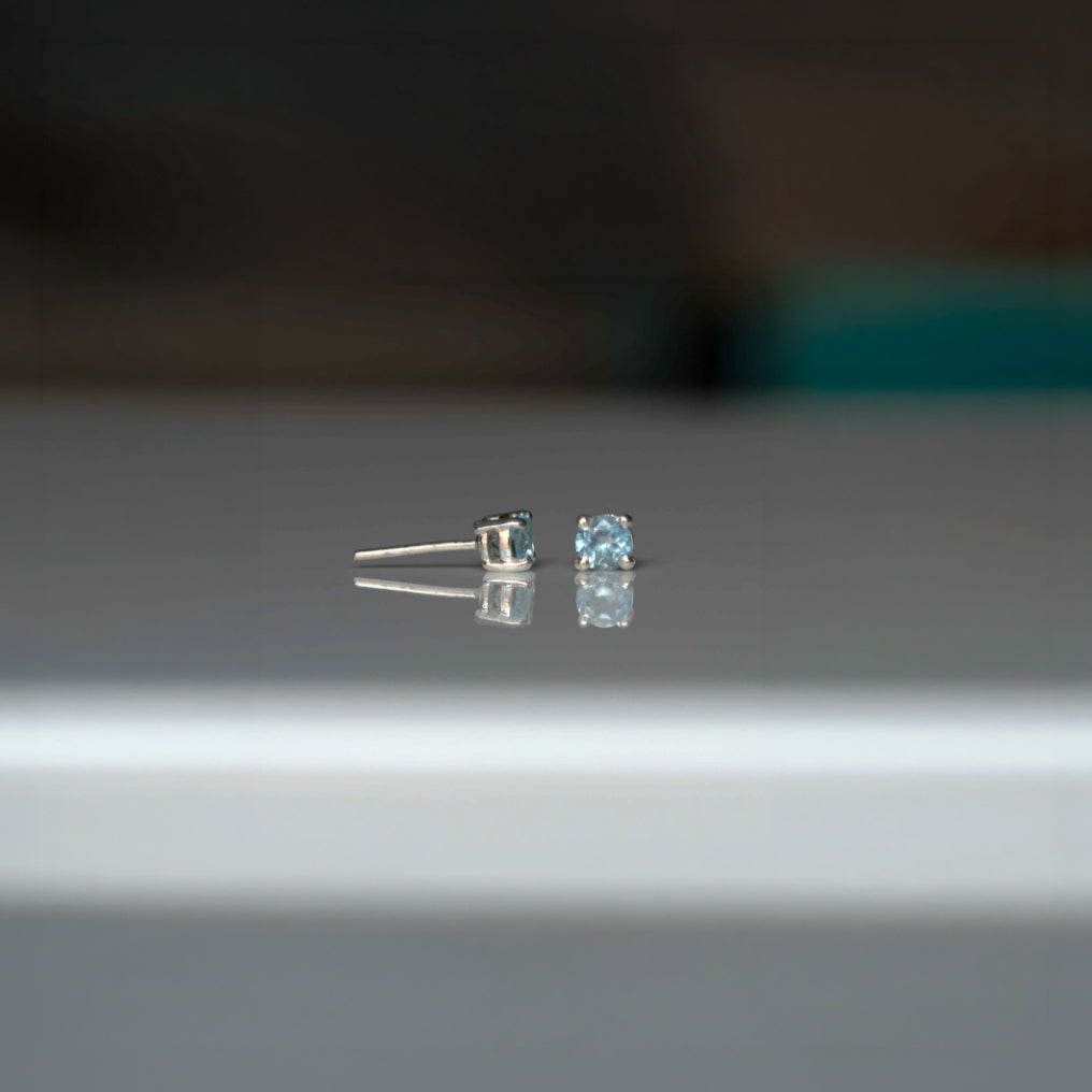 Blue Topaz Stud Earrings