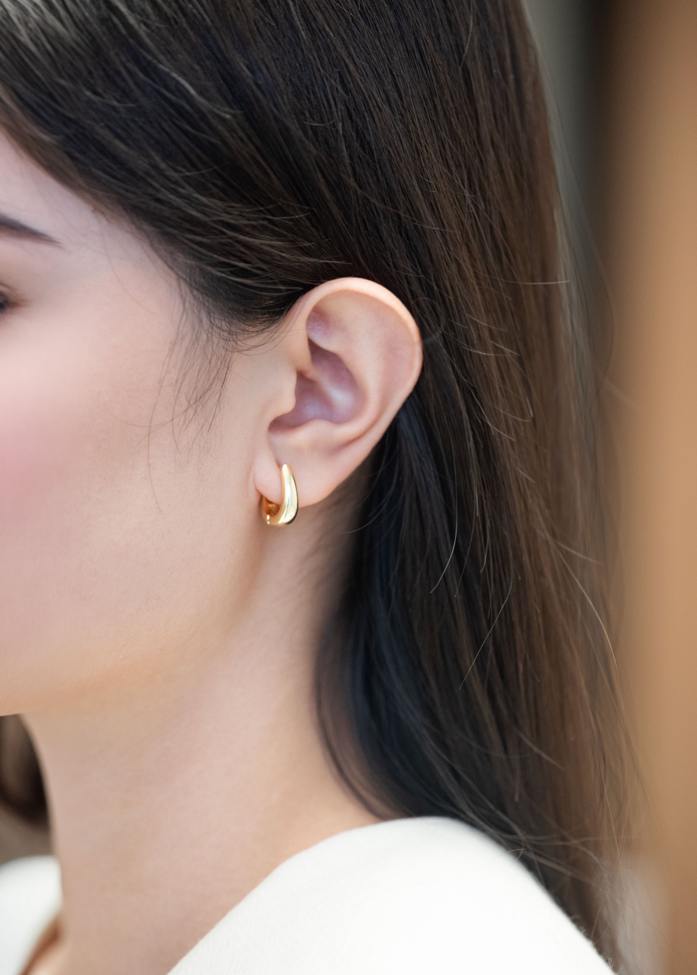 14k gold hoops chunky earrings