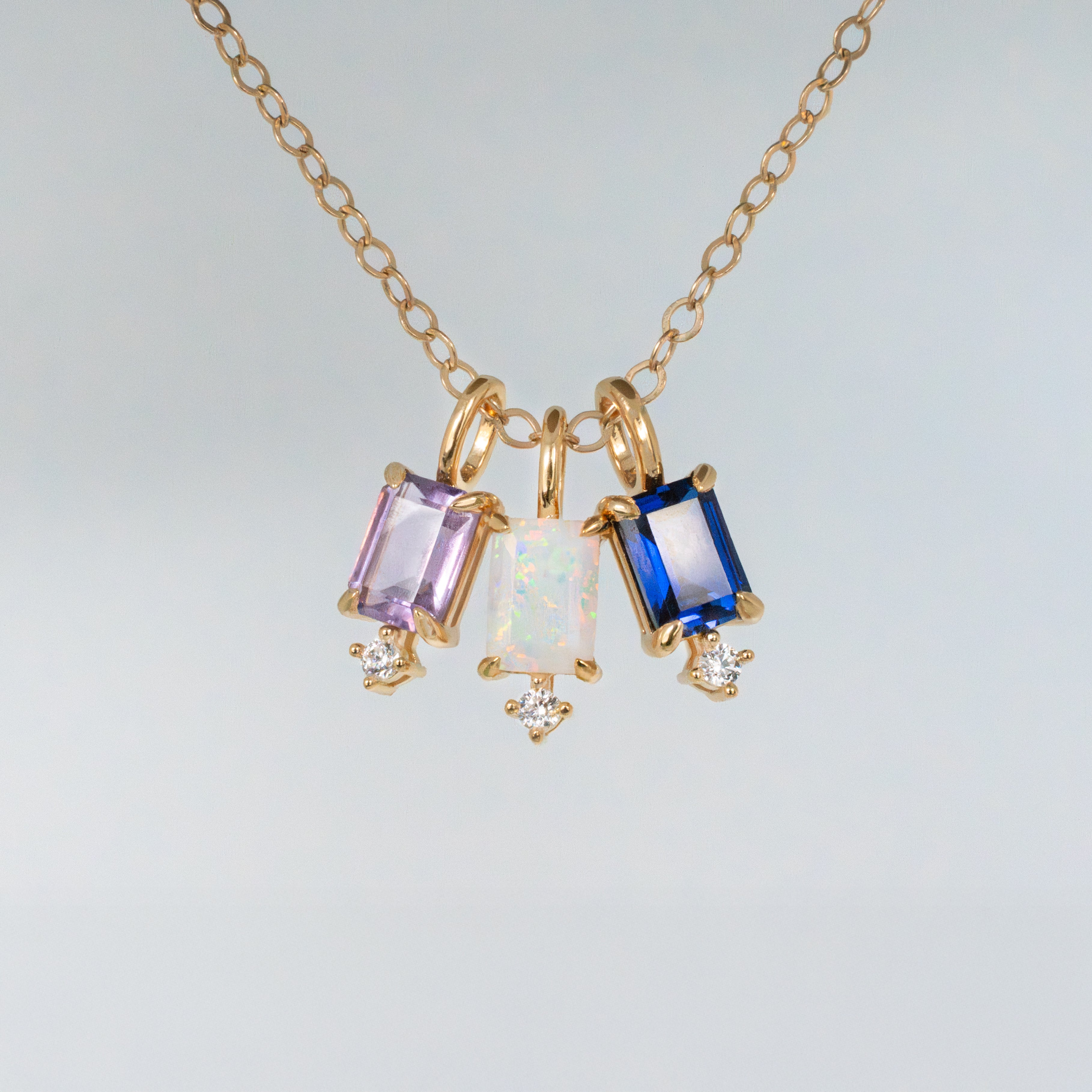 Opal Baguette Birthstone Charm