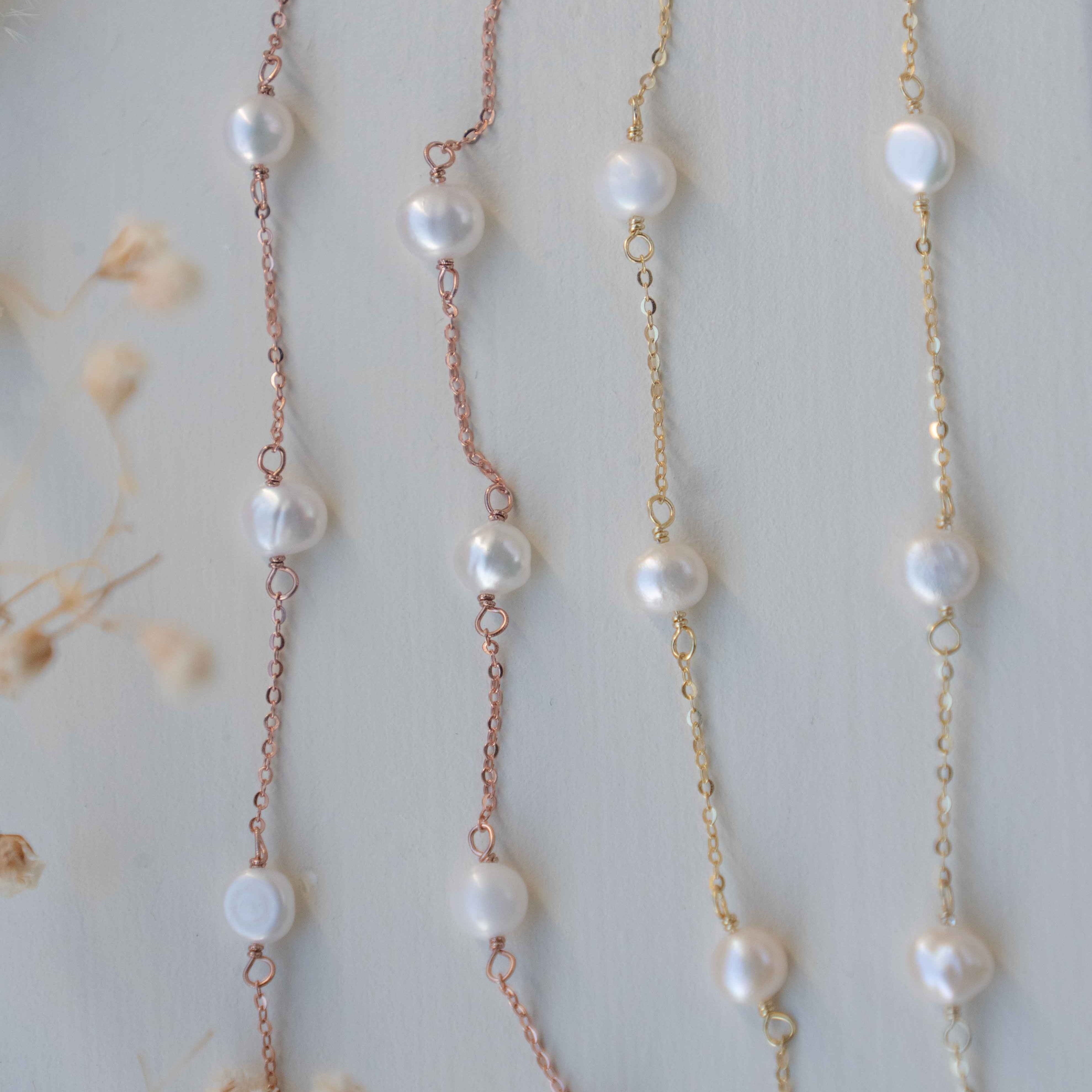 Bridal Pearl necklace, Dainty Pearl Necklace Real Freshwater Genuine pearl, Gift for Women