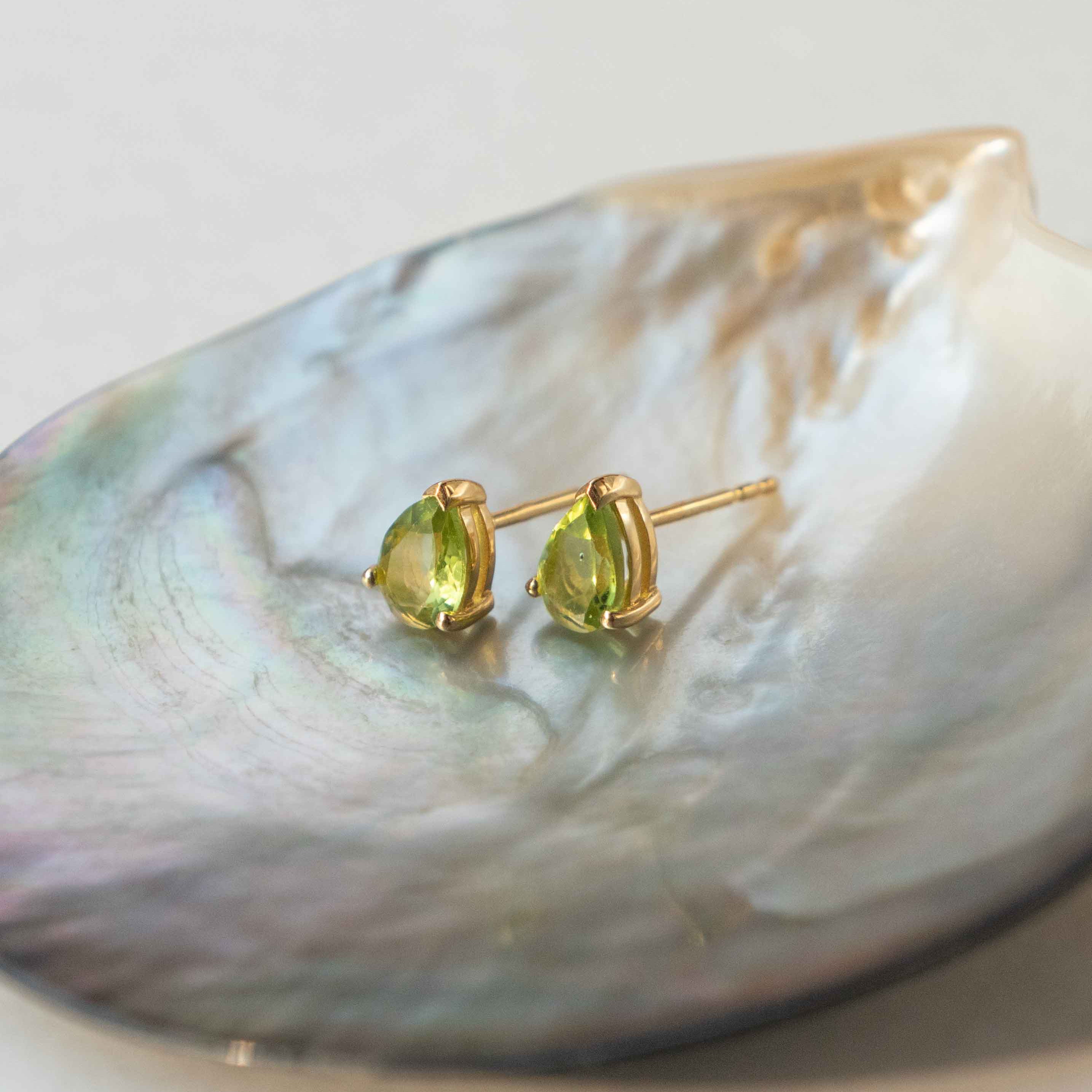 Peridot Pear Necklace and Earring Gift Set