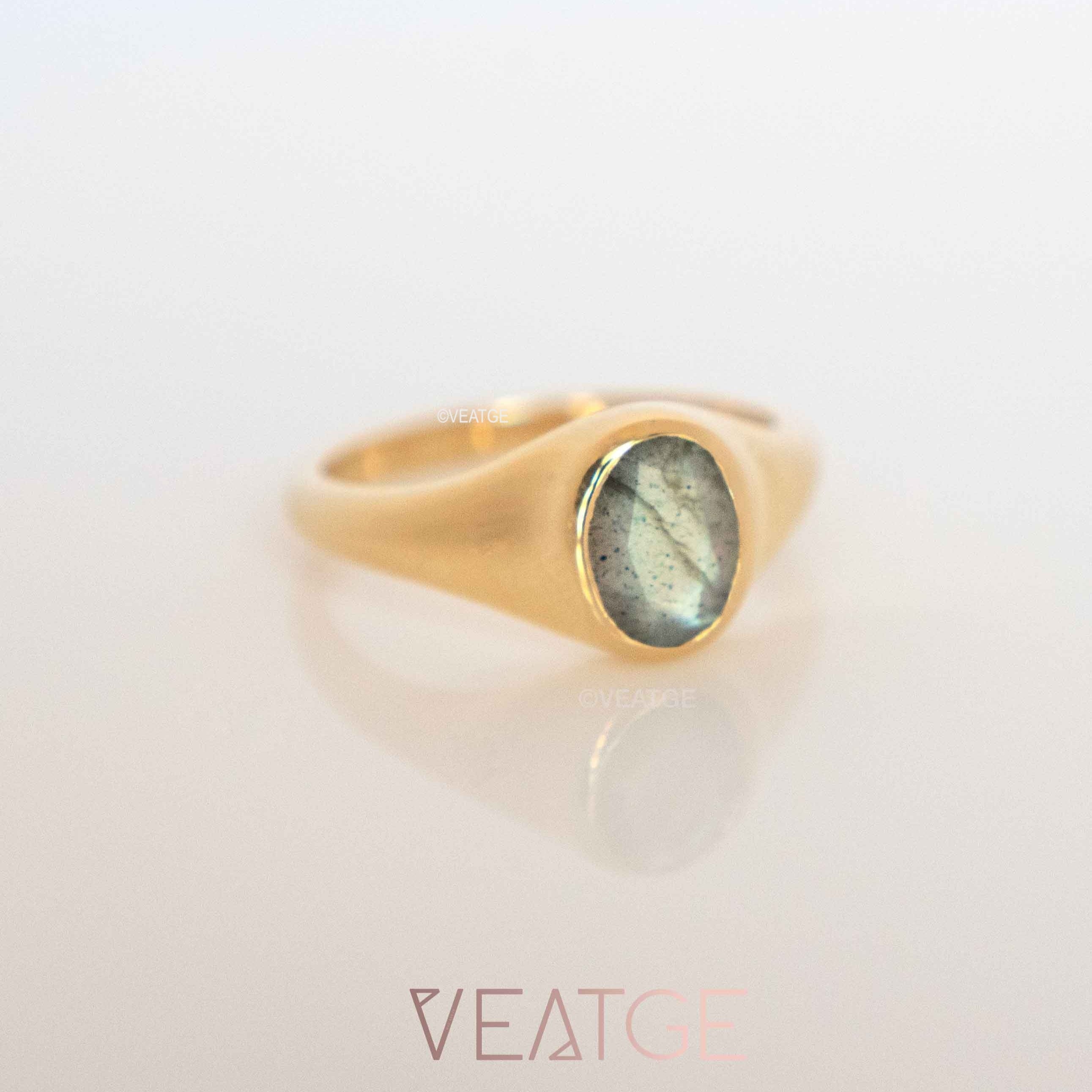 Signet Labradorite Ring gold Veatge