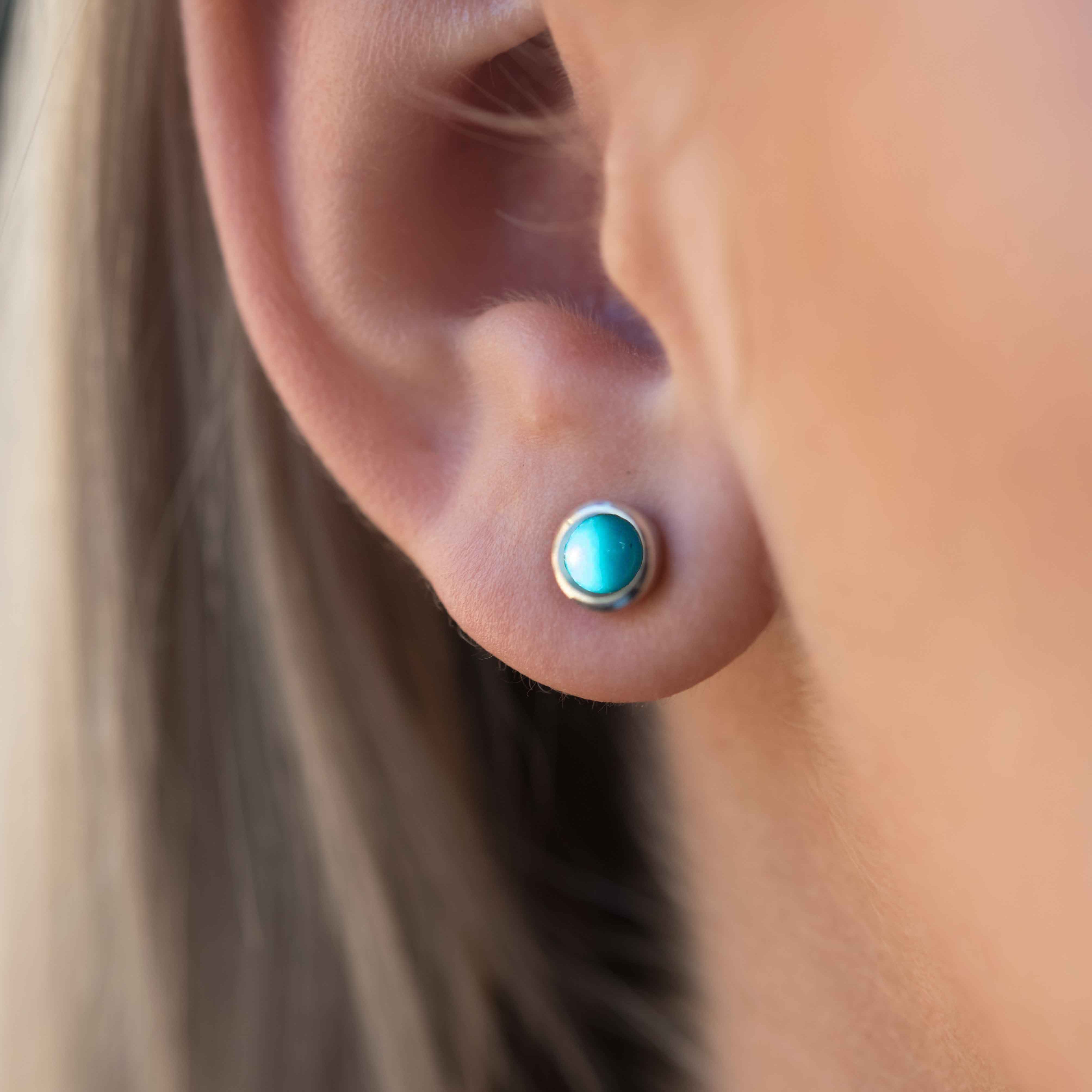 Genuine Arizona Turquoise Studs - small