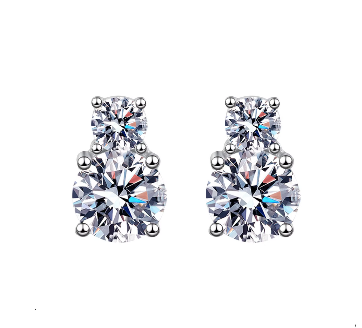 Toi et Moi Moissanite Stud Earrings