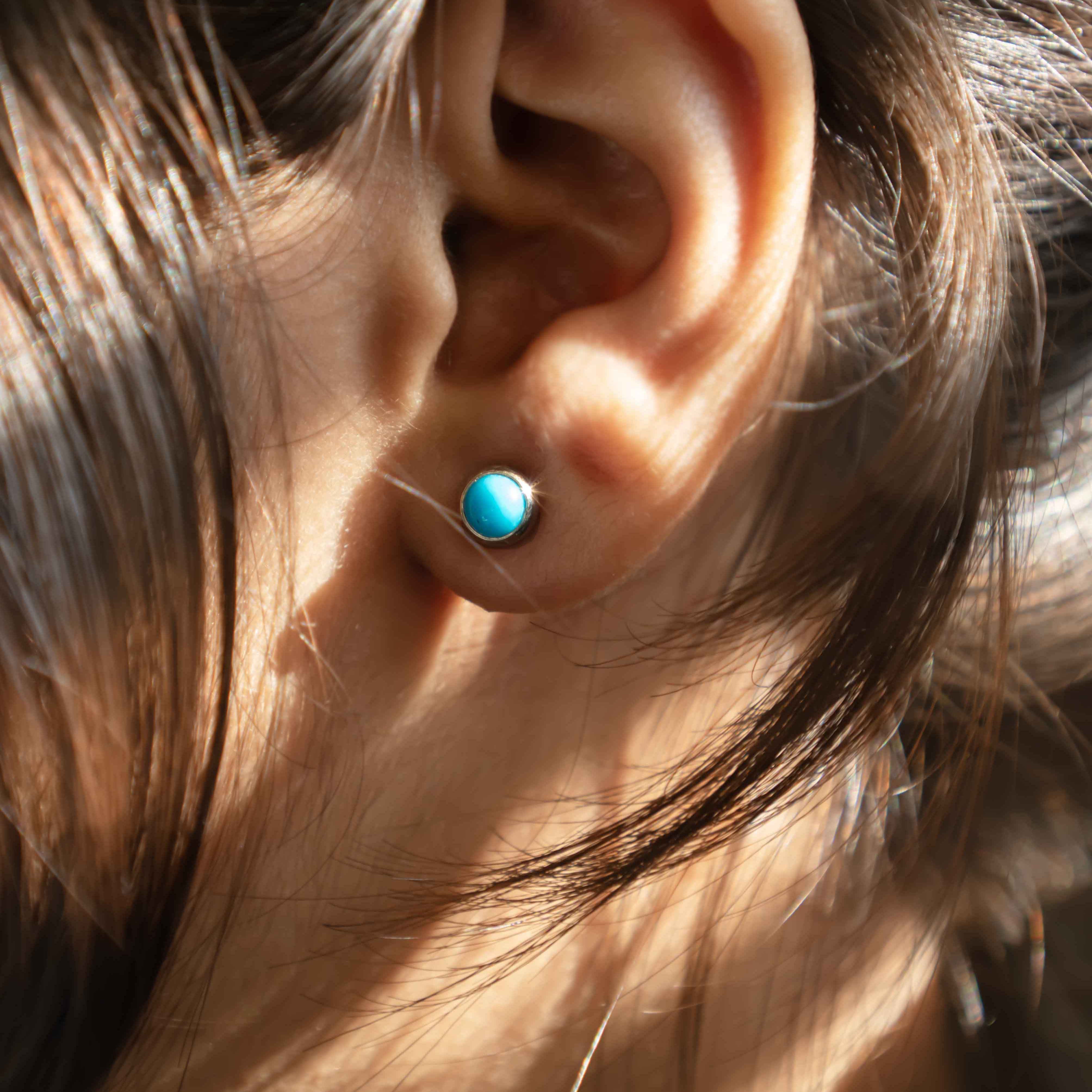 Genuine Arizona Turquoise Studs - small