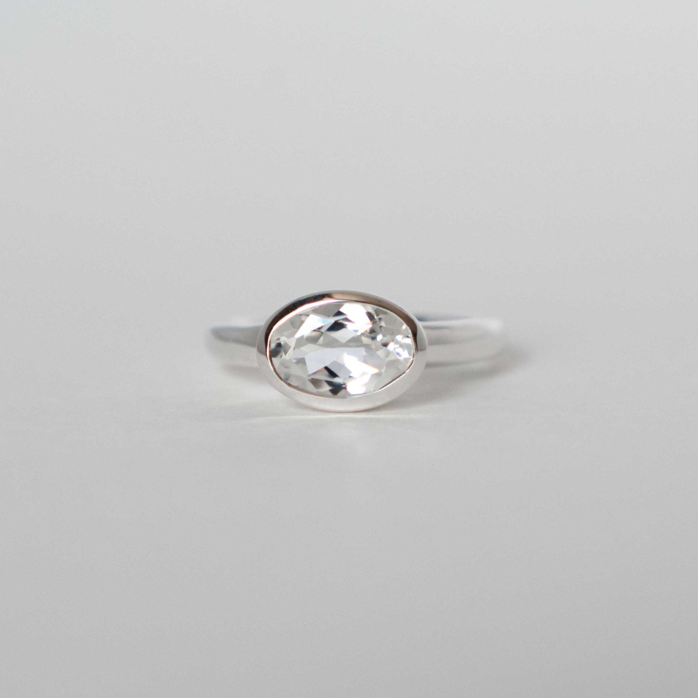 Marigold White Topaz Ring Sterling Silver