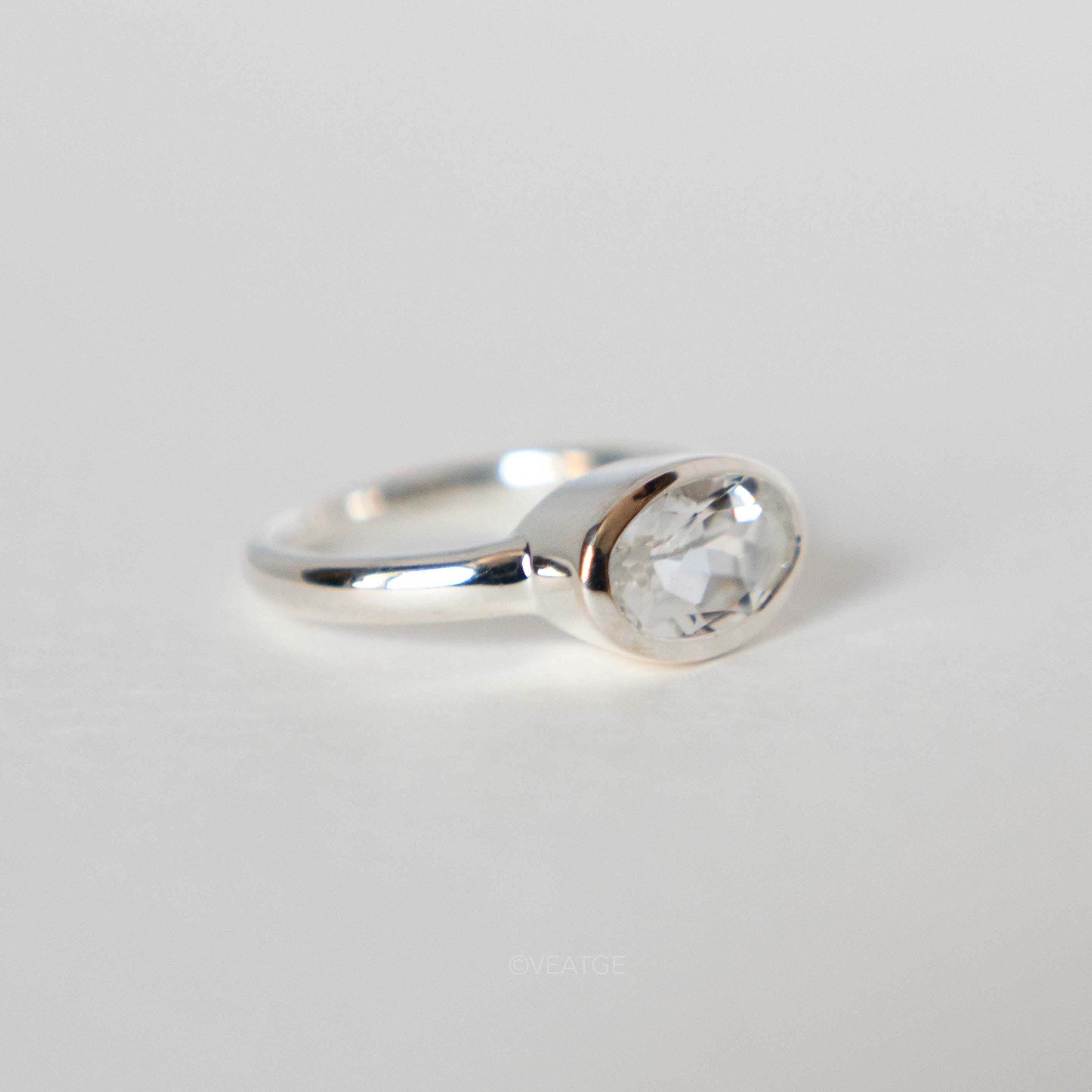 Marigold White Topaz Ring Sterling Silver