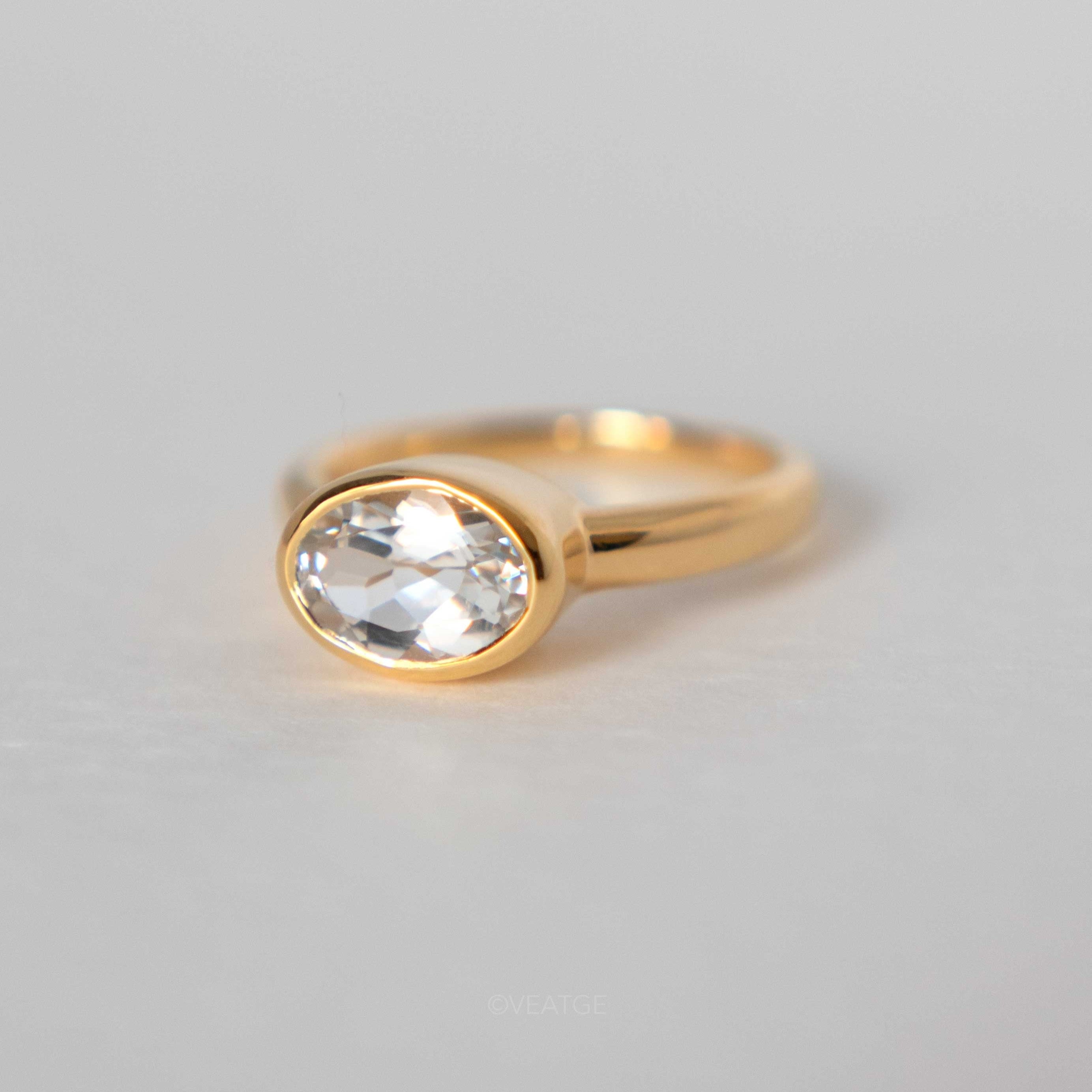 Marigold White Topaz Ring Gold Vermeil
