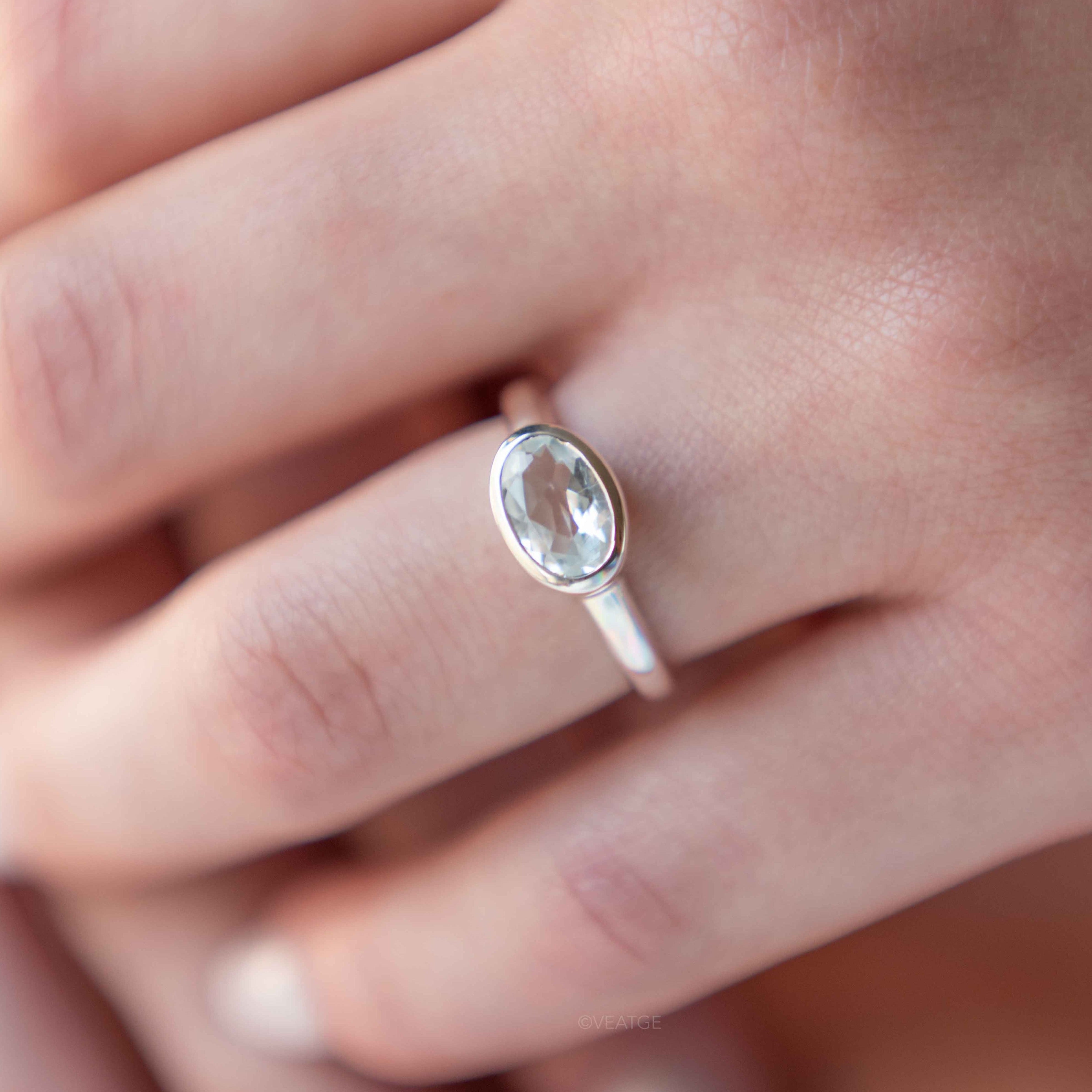 Marigold White Topaz Ring Sterling Silver