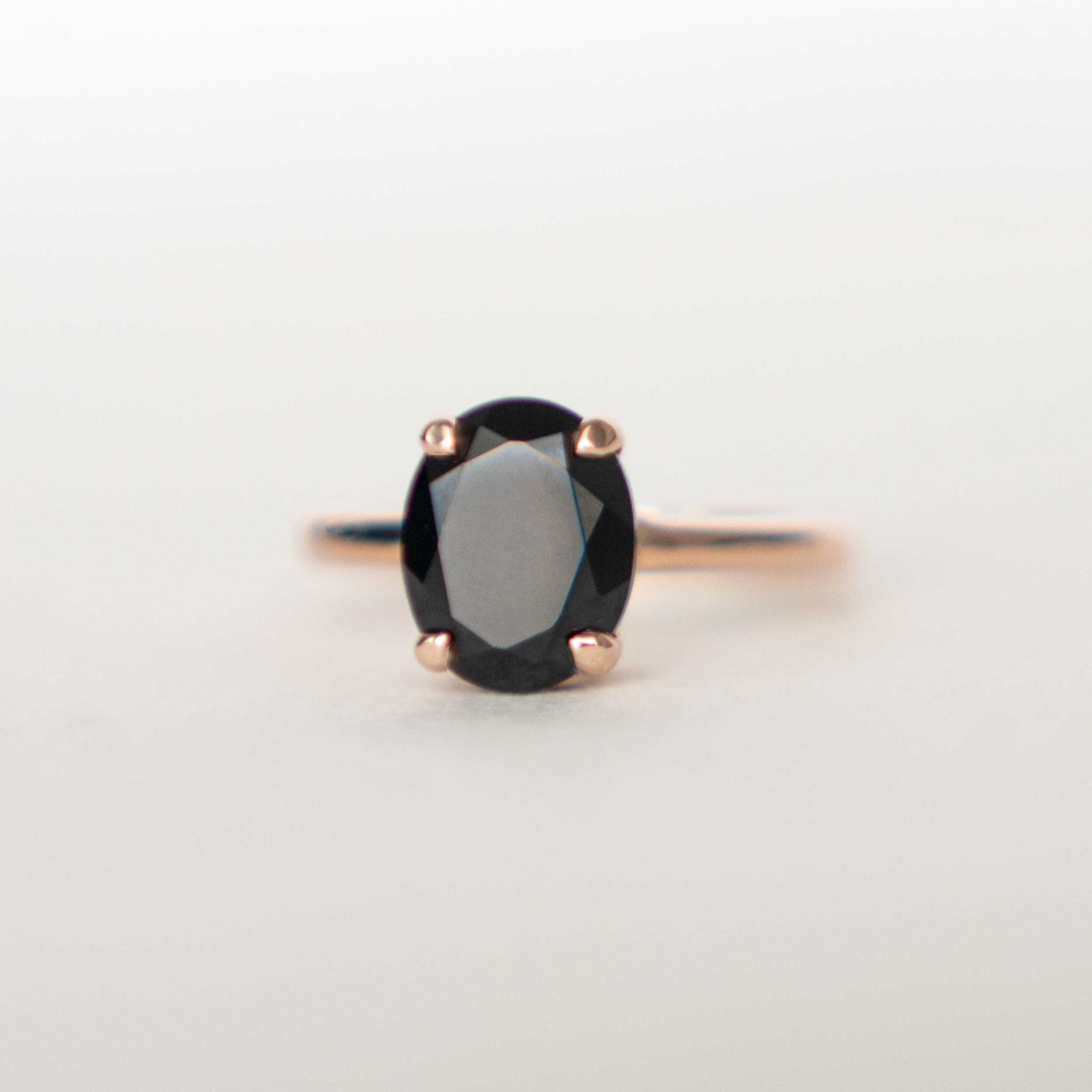 Black Onyx Gemstone Natural Genuine Rose Gold Large Statement Rings gifts for women