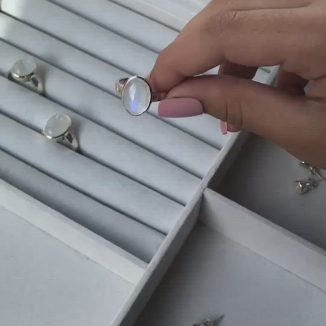 Moonstone Statement Ring in Sterling Silver