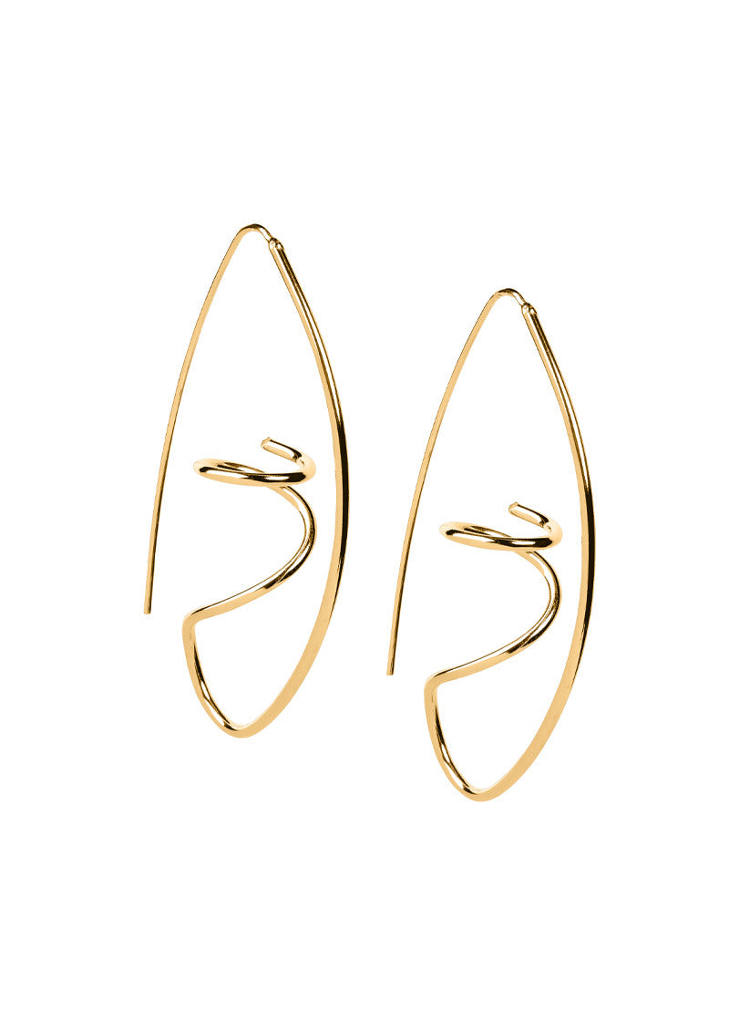 Geometric Gold Earrings large, Gifts for Women