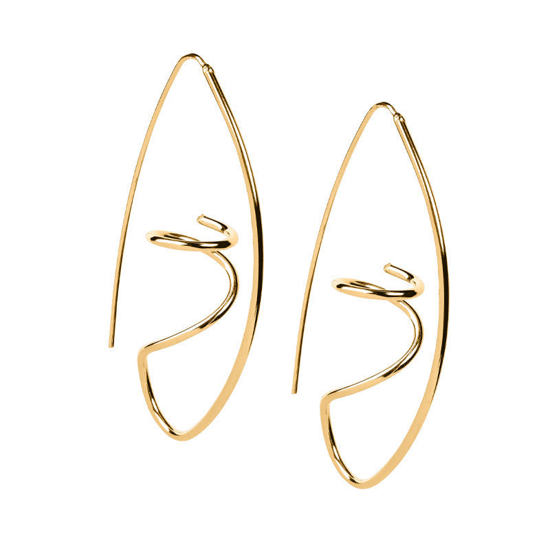 Geometric Gold Earrings large, Gifts for Women