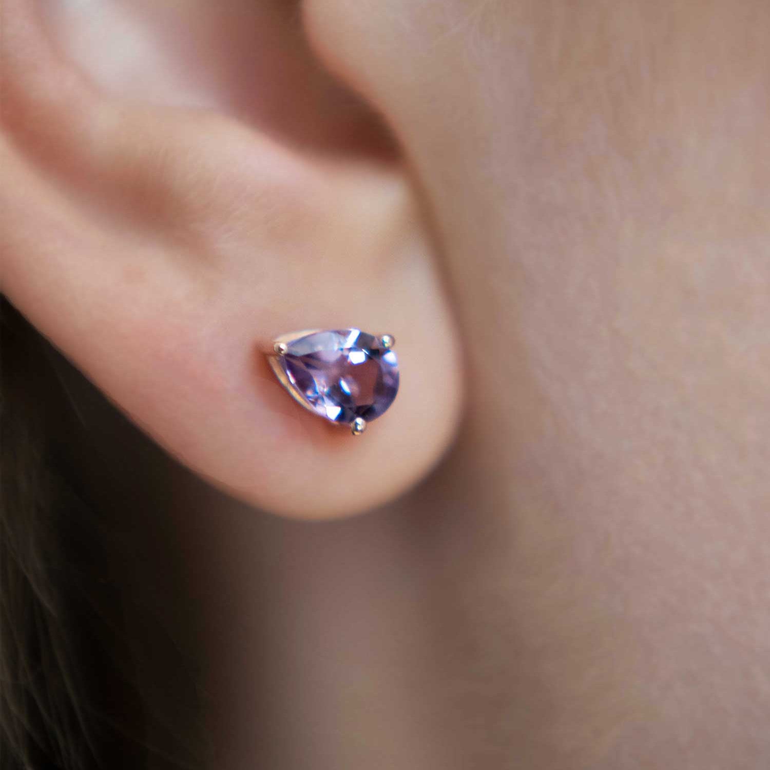 Aquamarine Pear Stud Earrings
