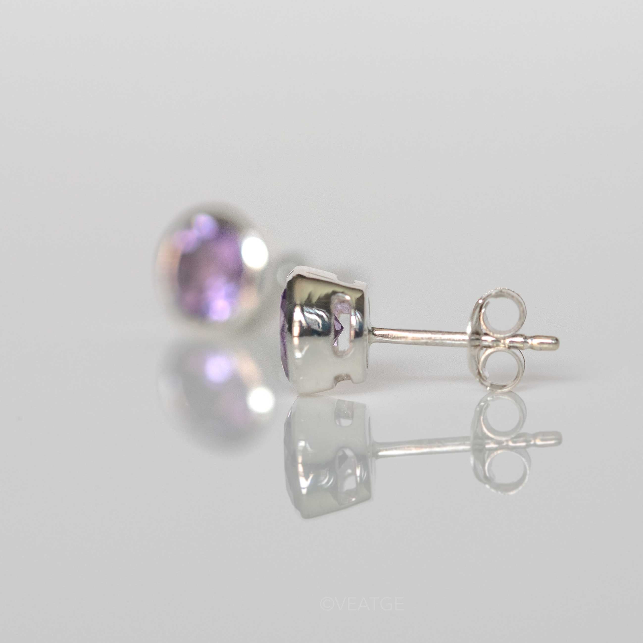 amethyst sterling silver studs February birthstone gifts for girls