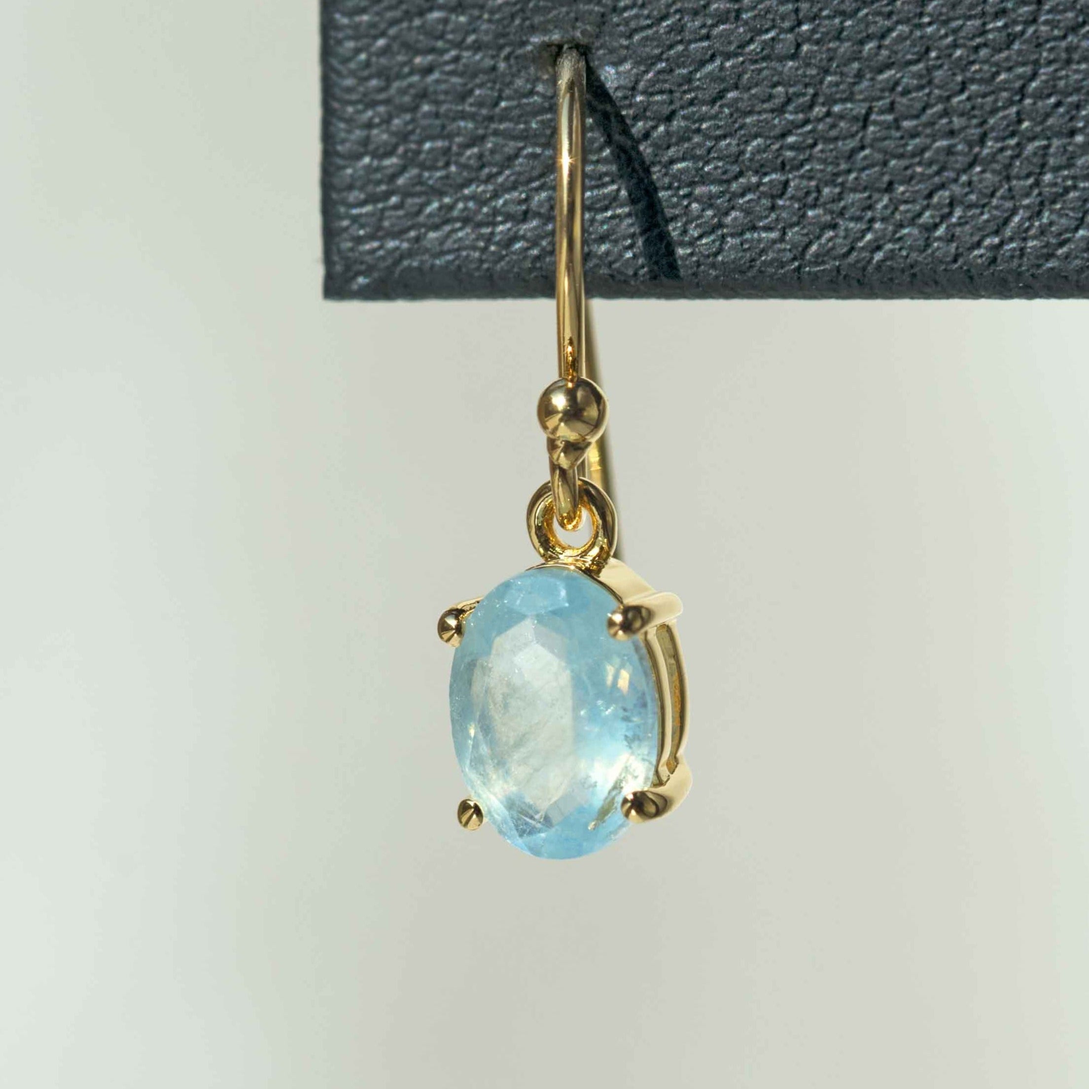Aquamarine Dangle Earrings Minimal 14k gold drop march birthstone natural aquamarine authentic