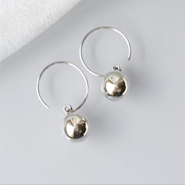 Ball Wire Earrings Silver