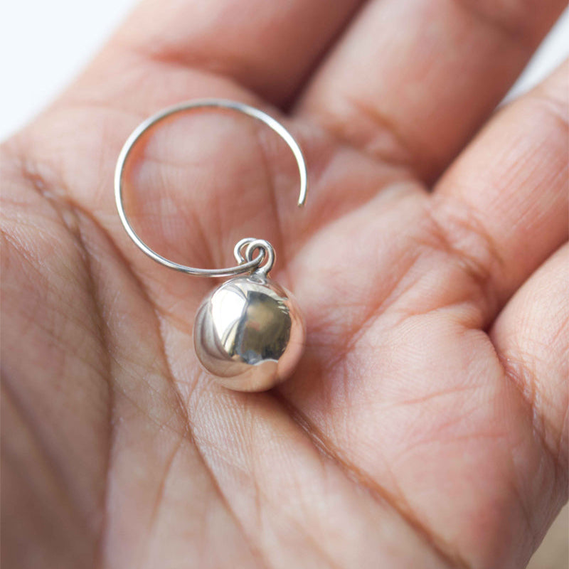 Sterling Silver Dangle Hoops Minimal Minimalist Modern