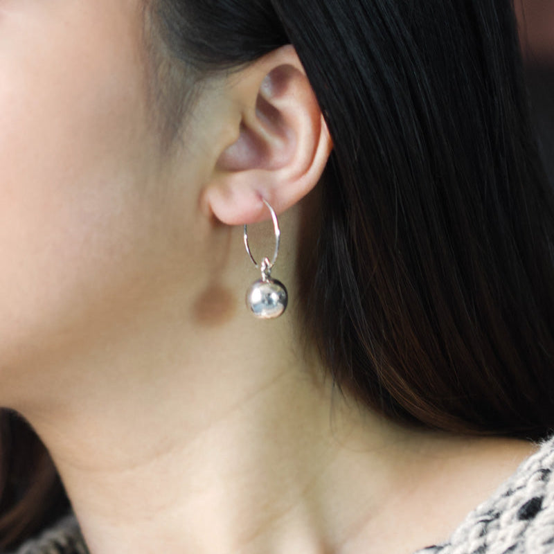 Ball Wire Hoops Earrings