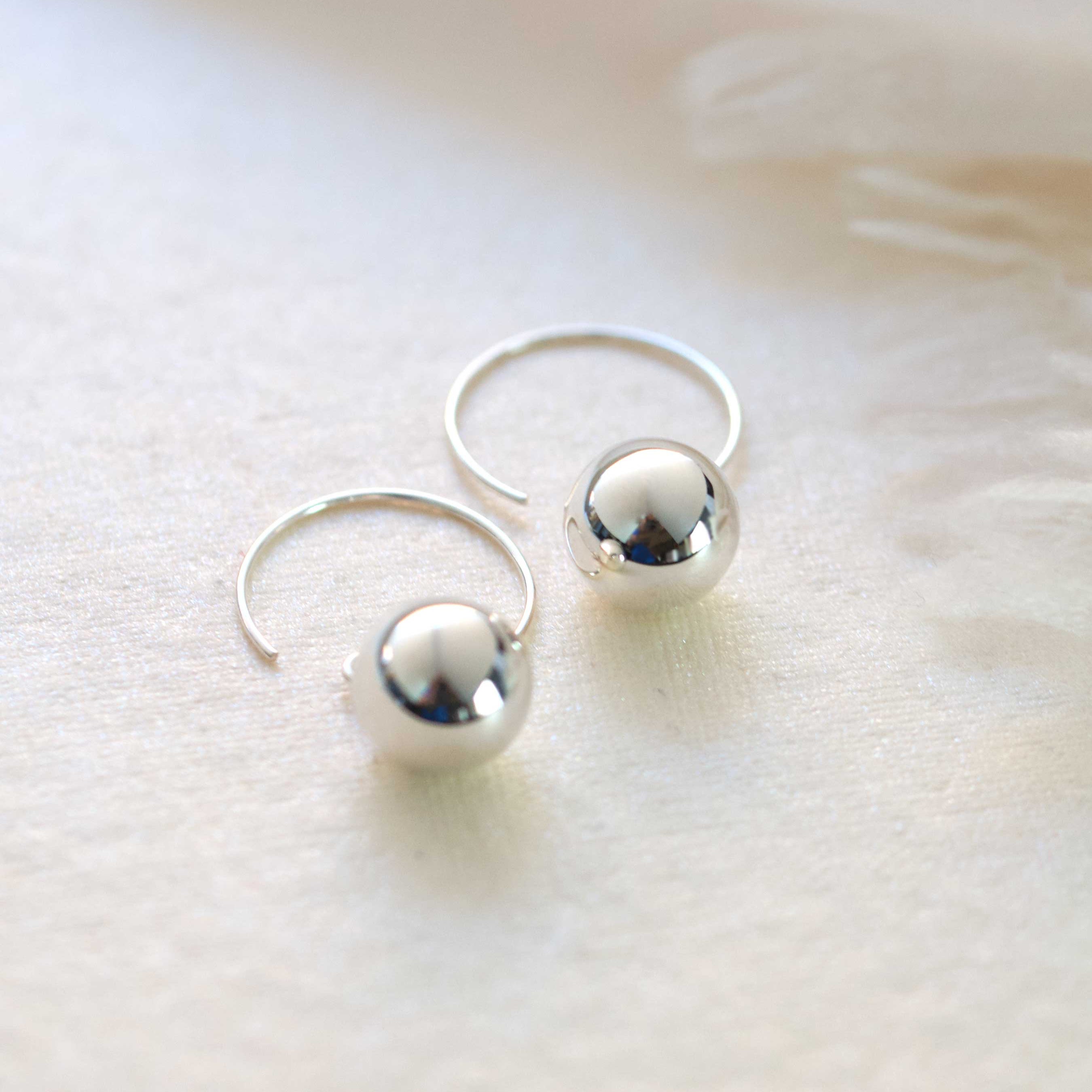 Ball Wire Hoops Earrings
