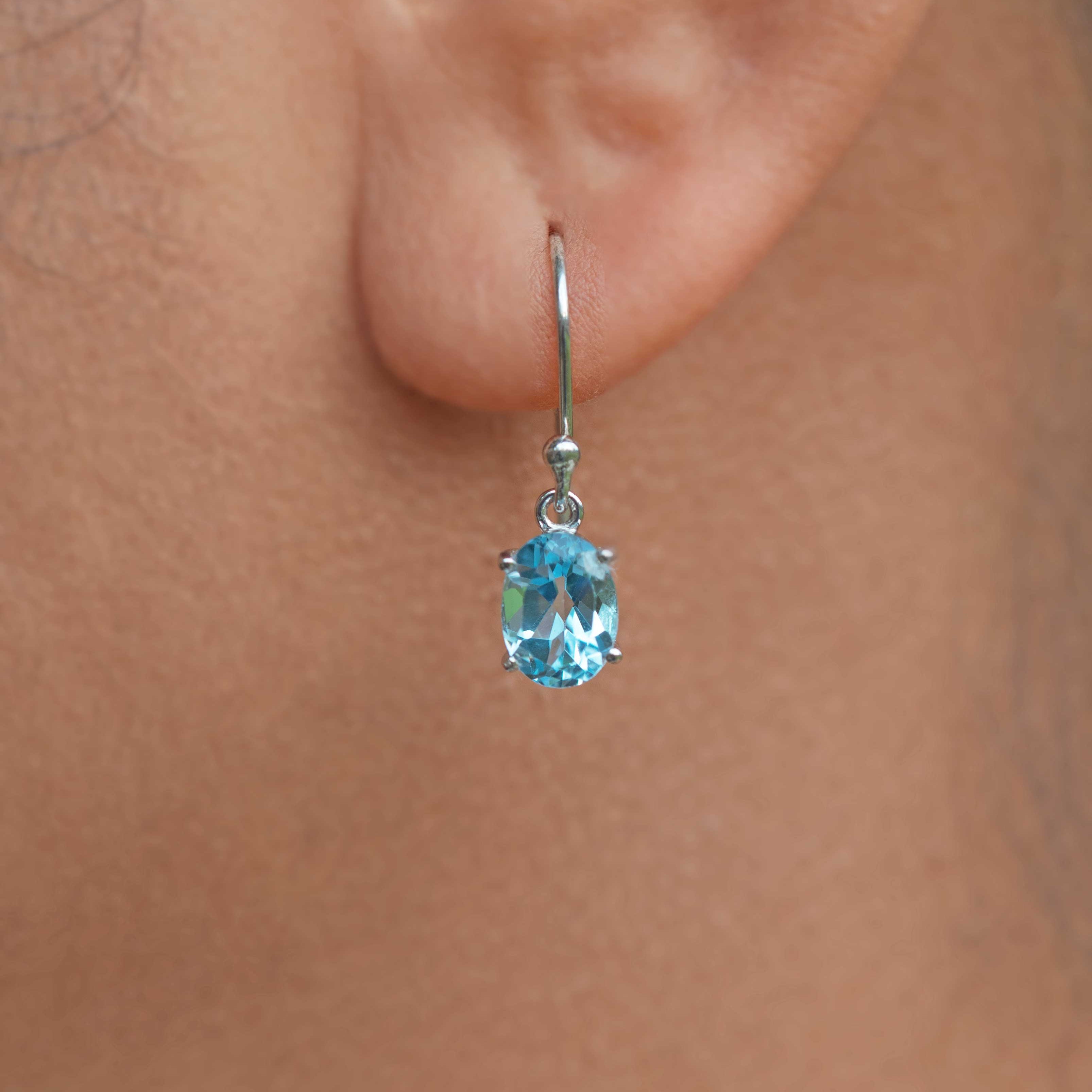 blue topaz dangle earrings