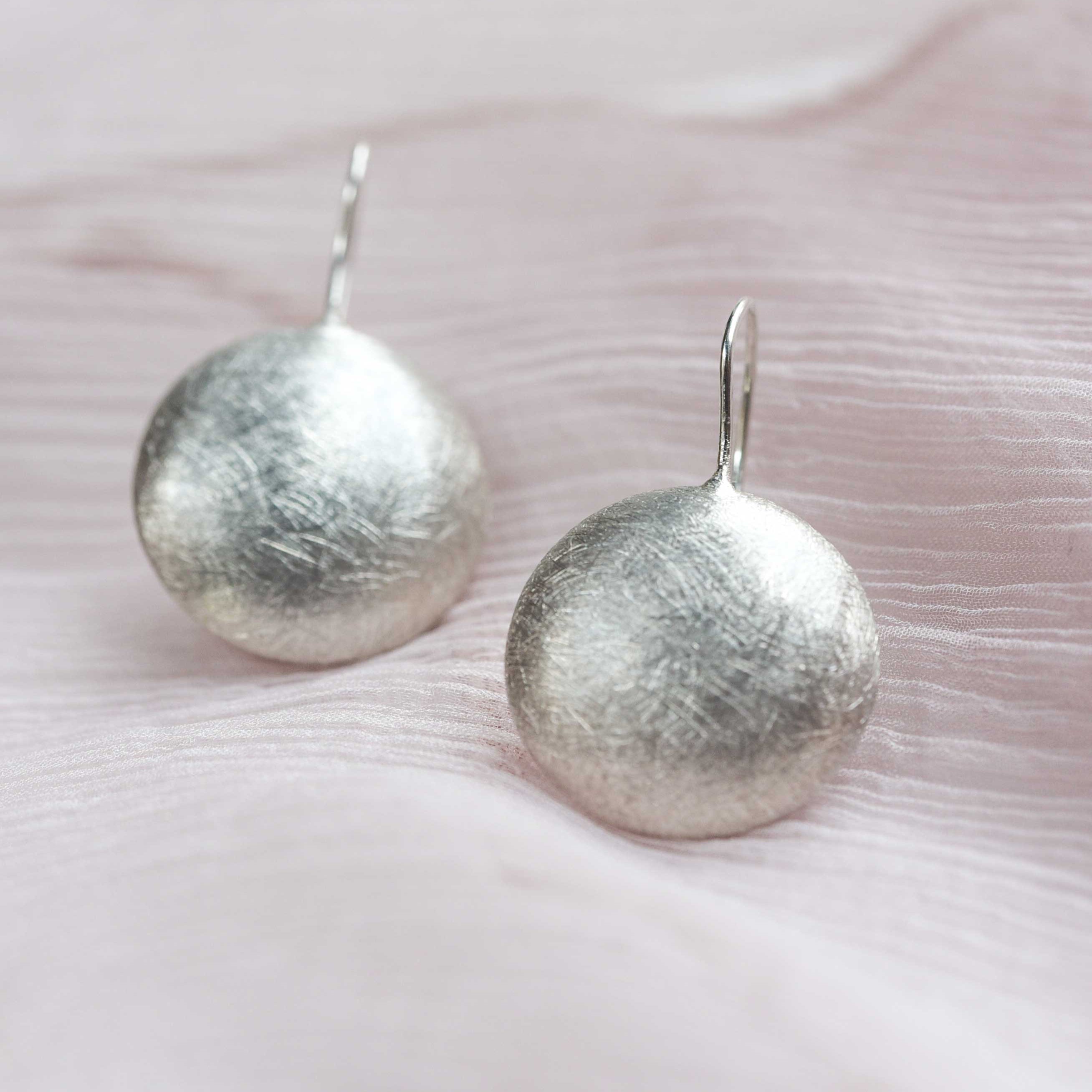 brushed circle earrings, statement earrings wedding